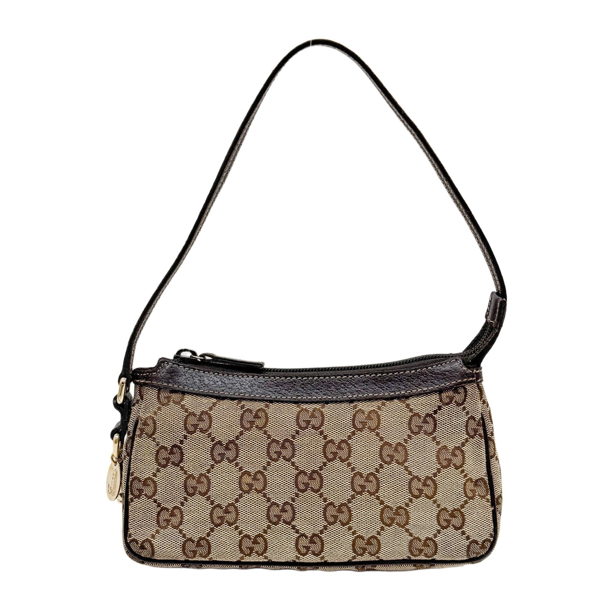 GG Brown Canvas Mini Shoulder Bag