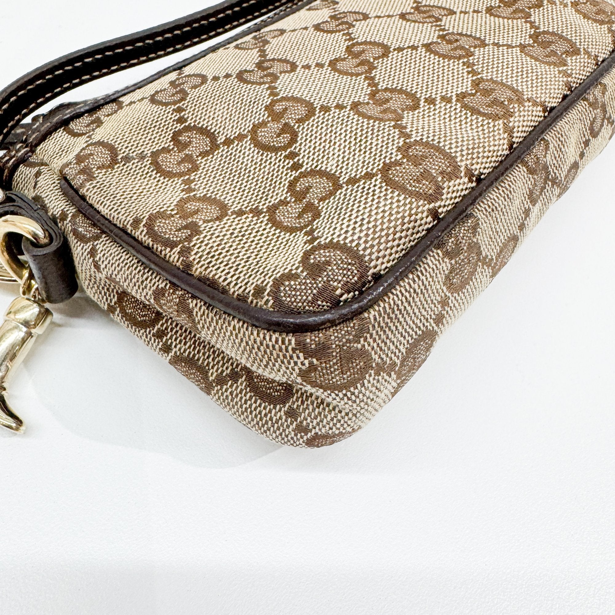 GG Brown Canvas Mini Shoulder Bag