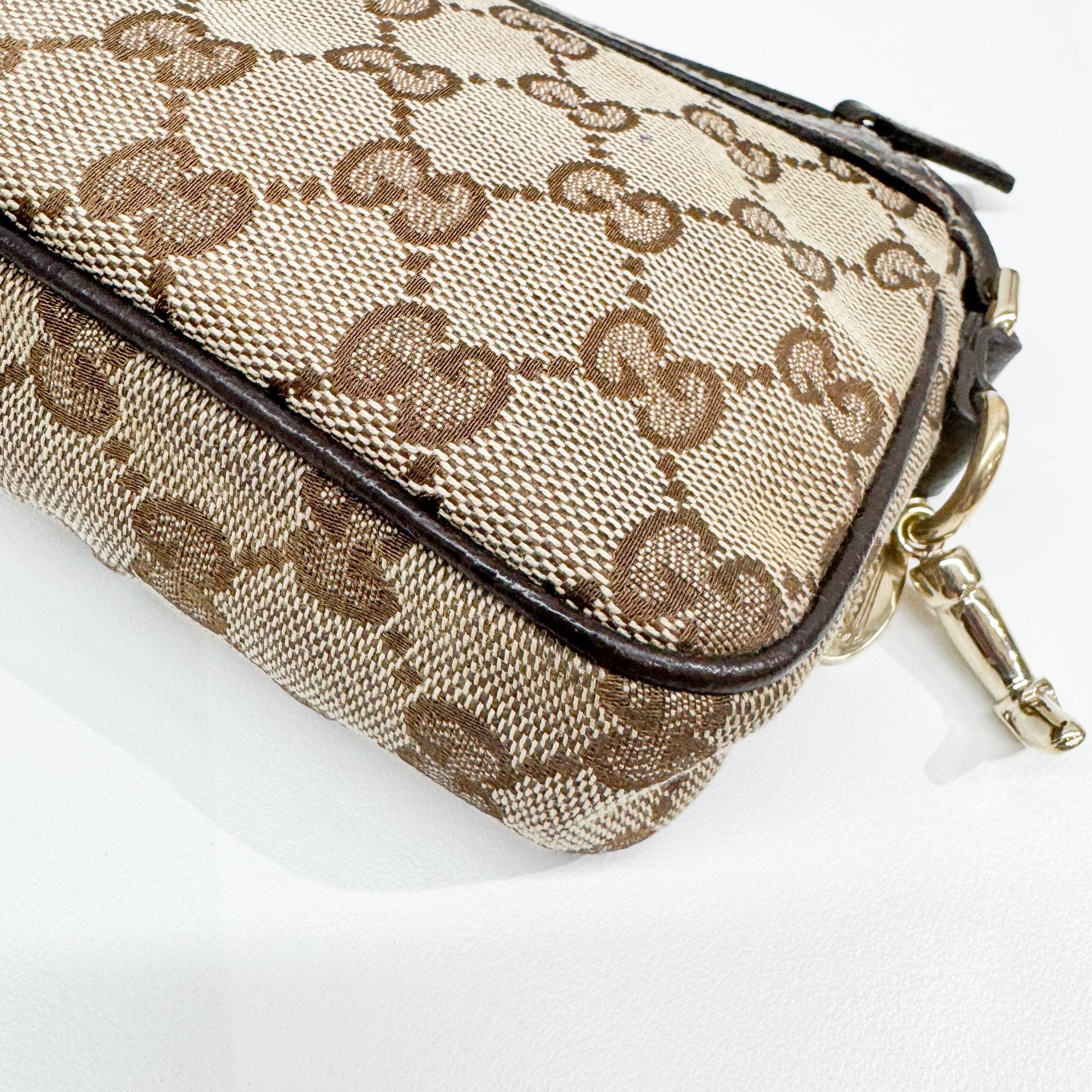 GG Brown Canvas Mini Shoulder Bag