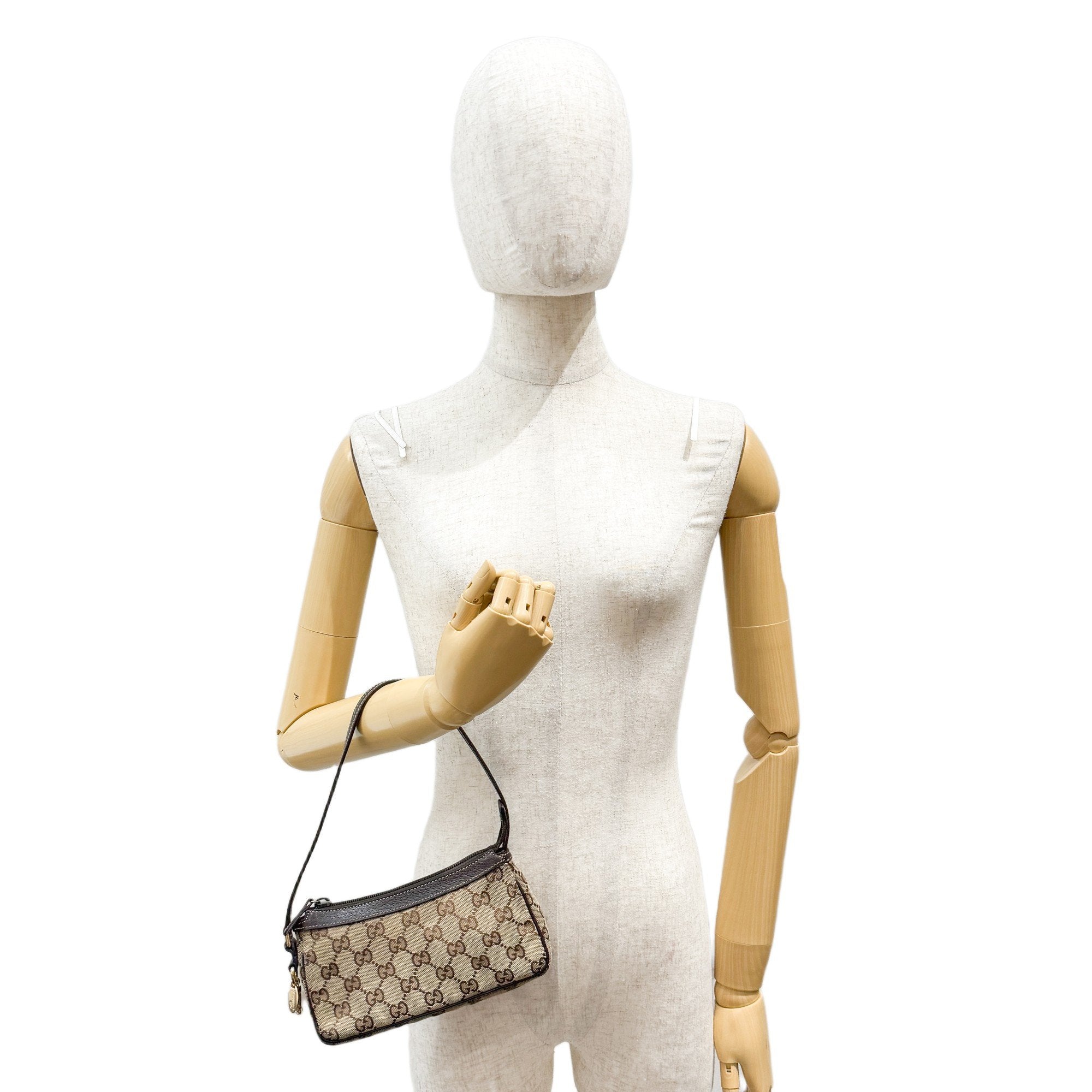 GG Brown Canvas Mini Shoulder Bag