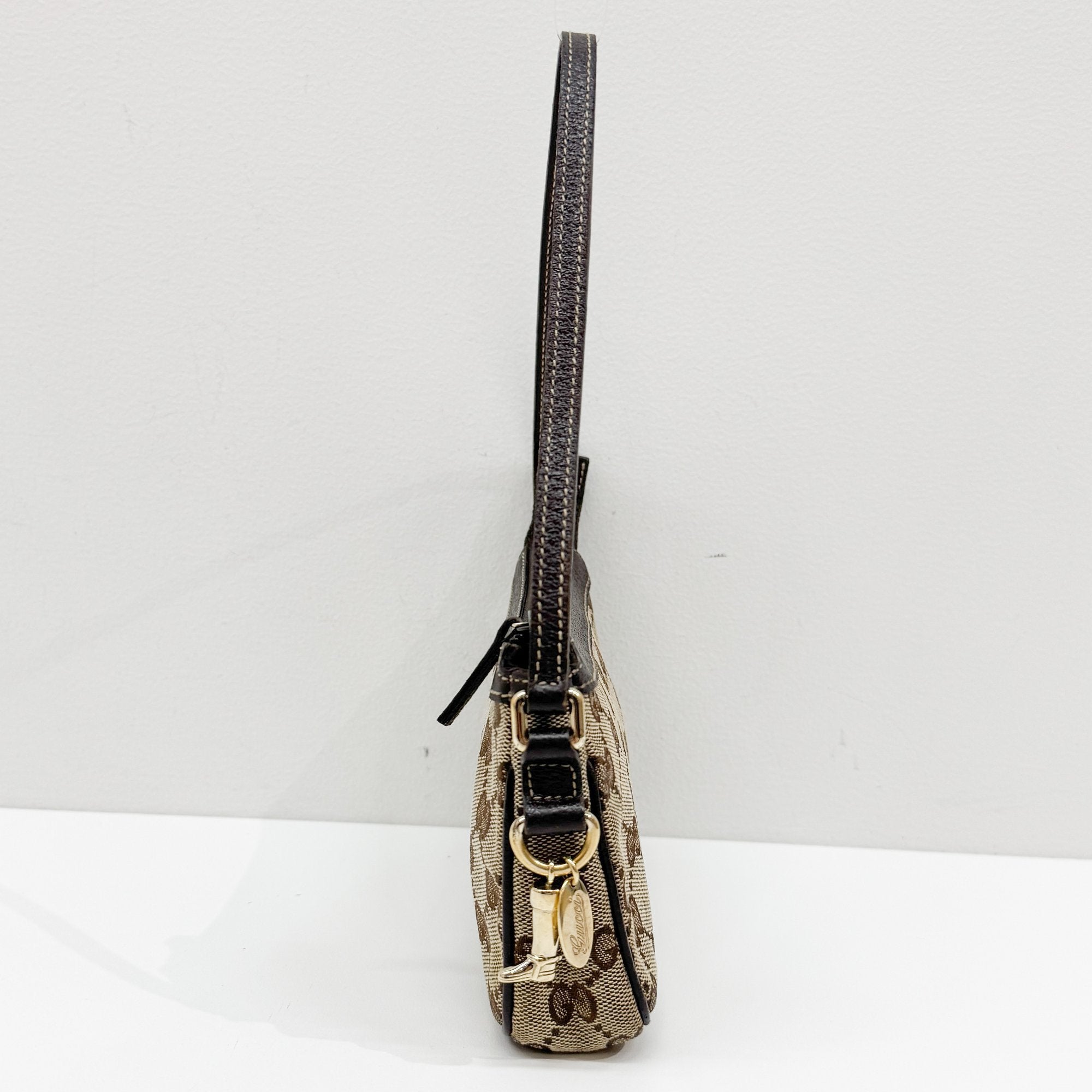 GG Brown Canvas Mini Shoulder Bag