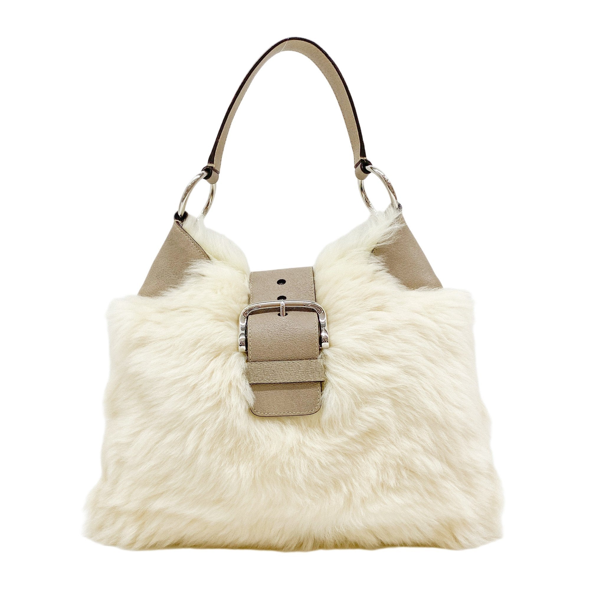 White Fur Shoulder Bag