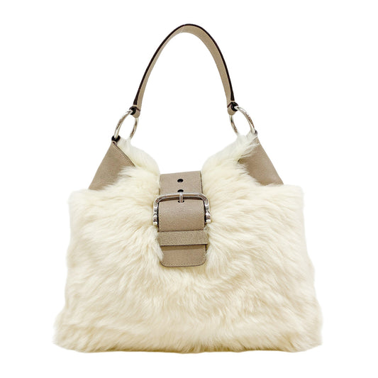 White Fur Shoulder Bag