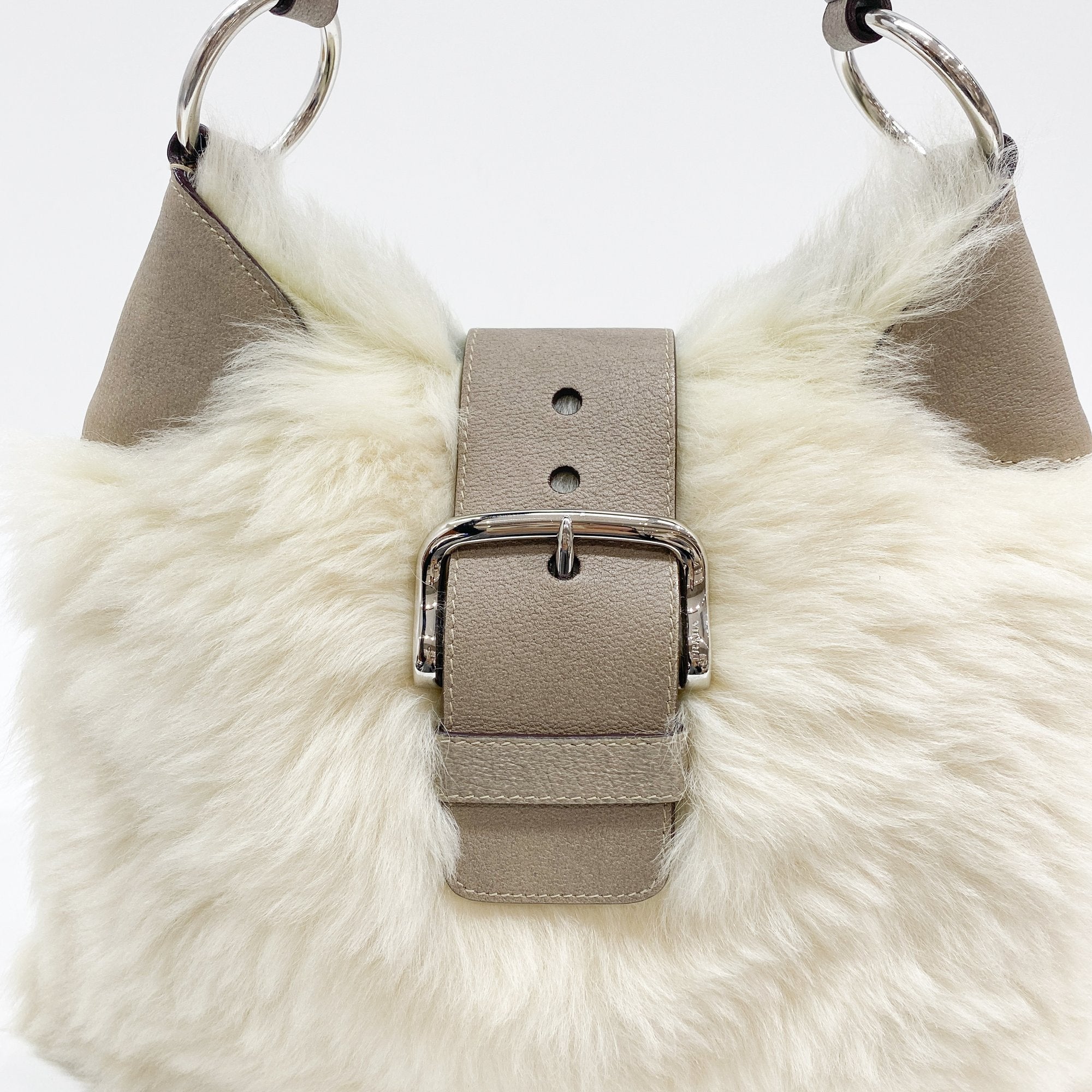 White Fur Shoulder Bag