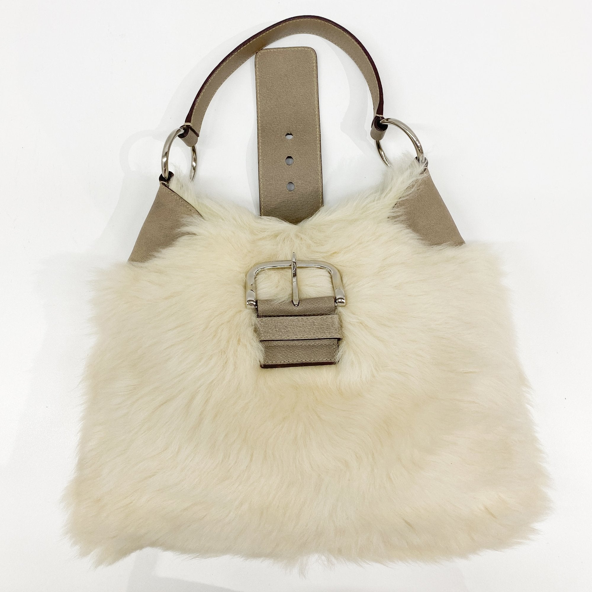White Fur Shoulder Bag