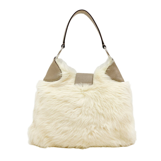 White Fur Shoulder Bag