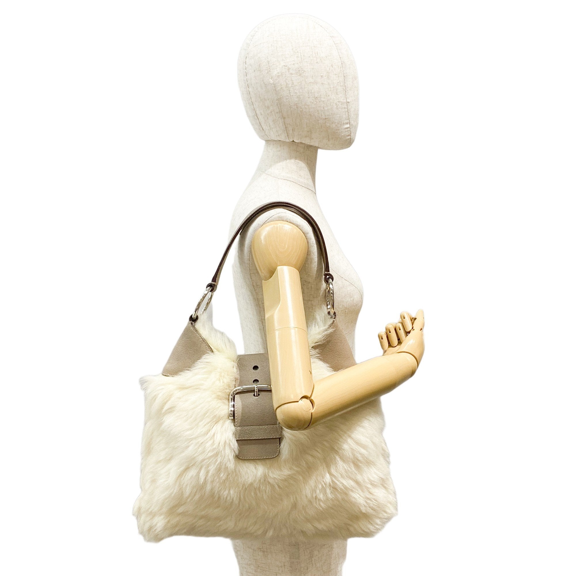 White Fur Shoulder Bag