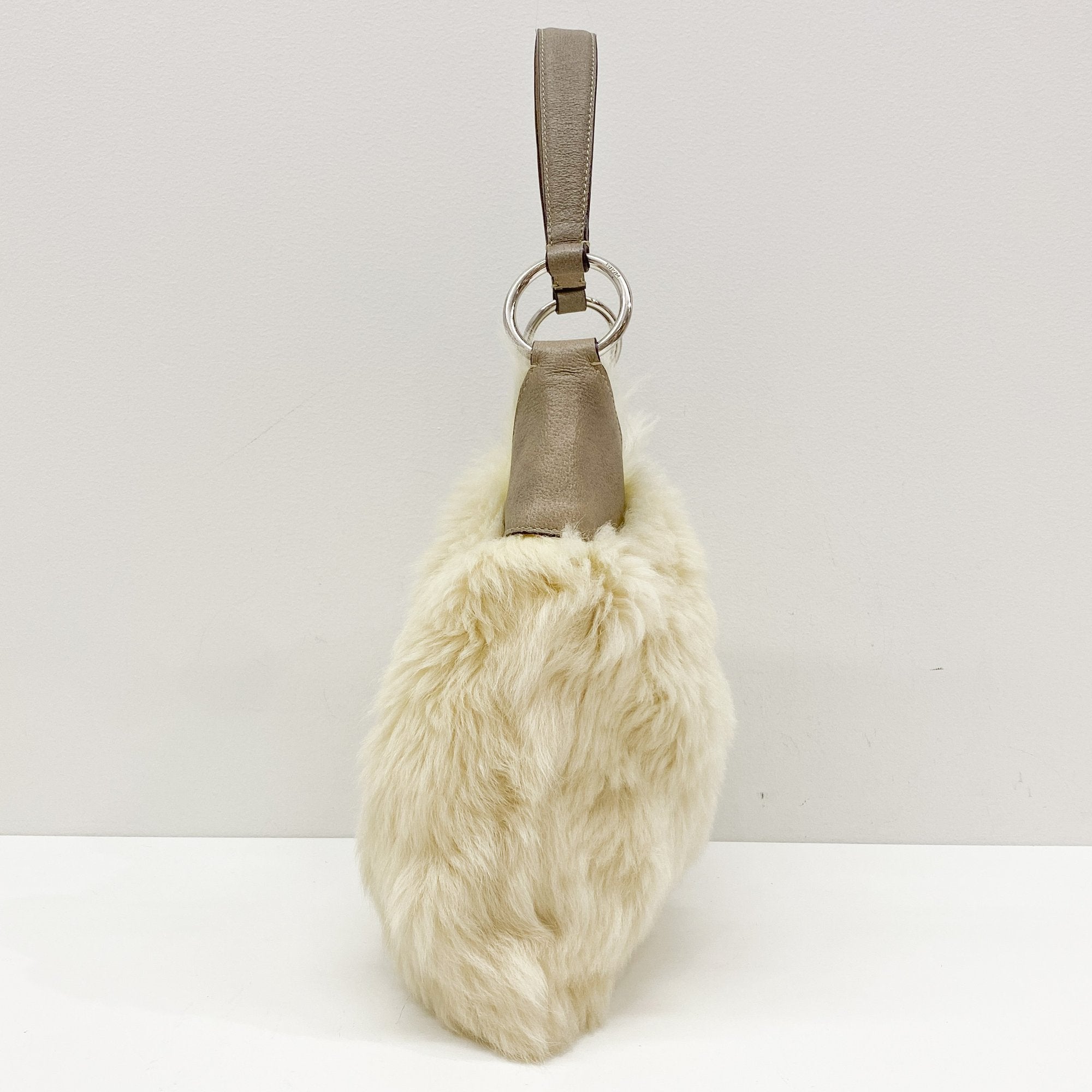 White Fur Shoulder Bag