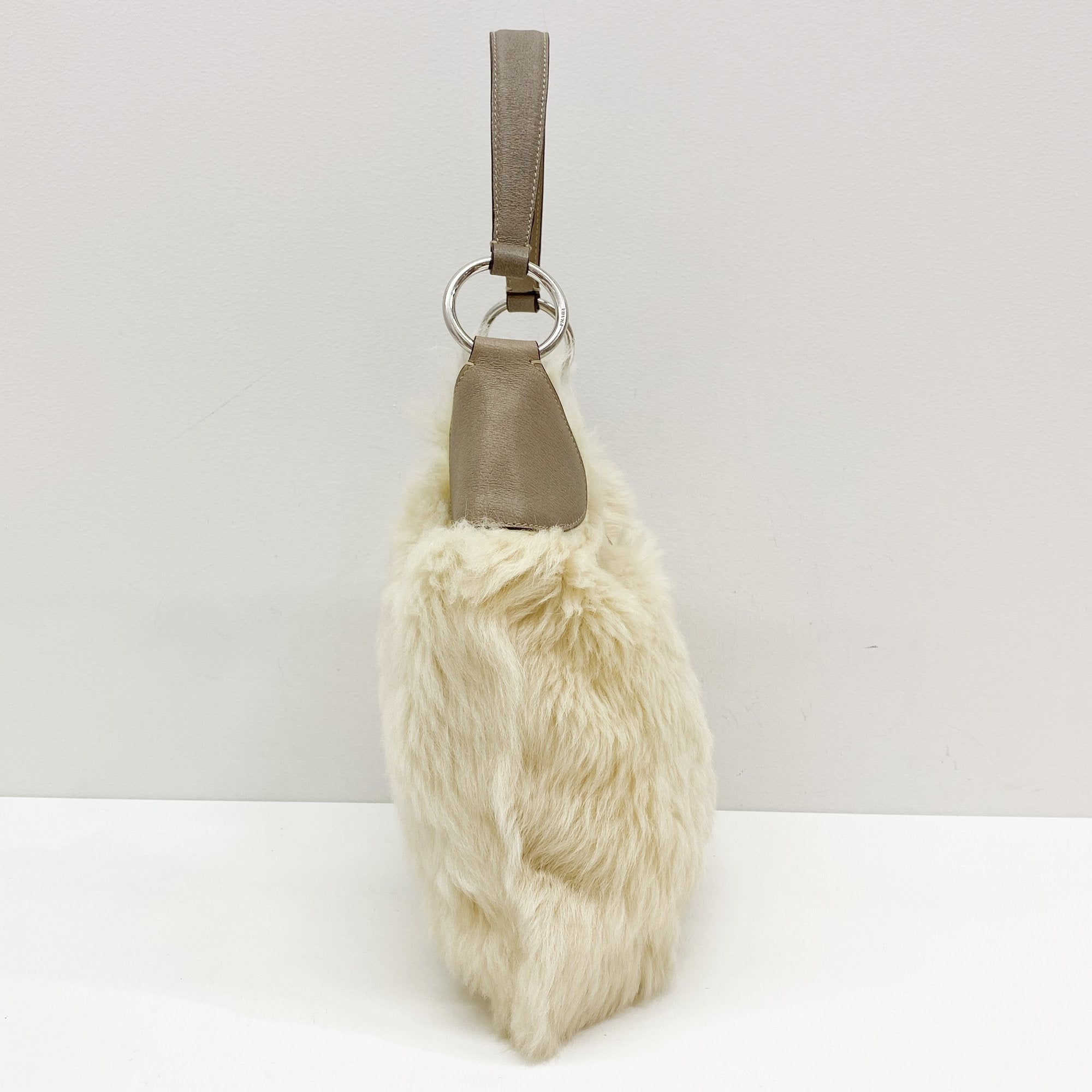 White Fur Shoulder Bag