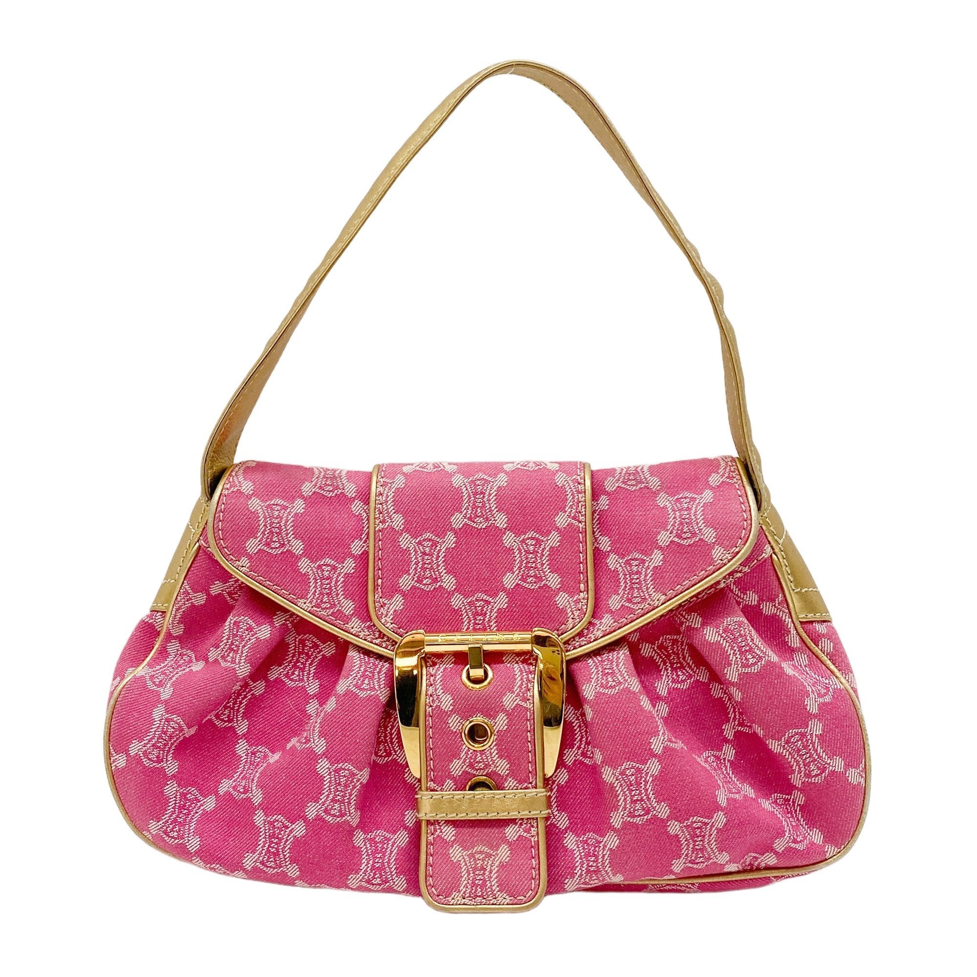 Paris Macadam Pink Cotton Canvas Shoulder Bag