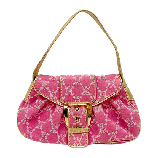 Paris Macadam Pink Cotton Canvas Shoulder Bag