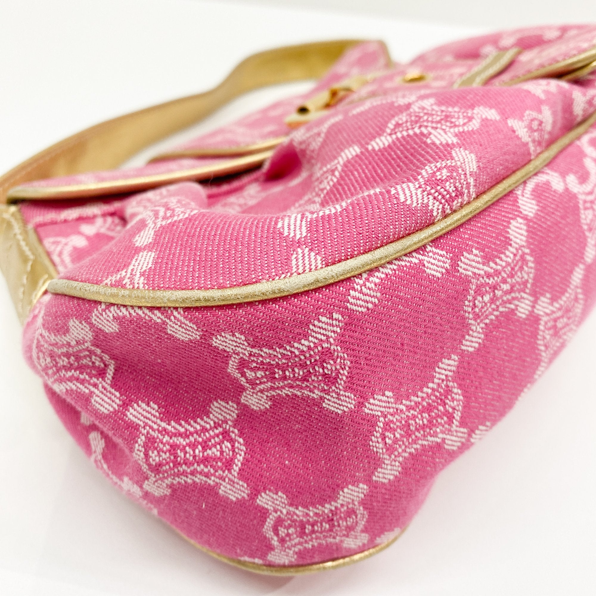 Paris Macadam Pink Cotton Canvas Shoulder Bag