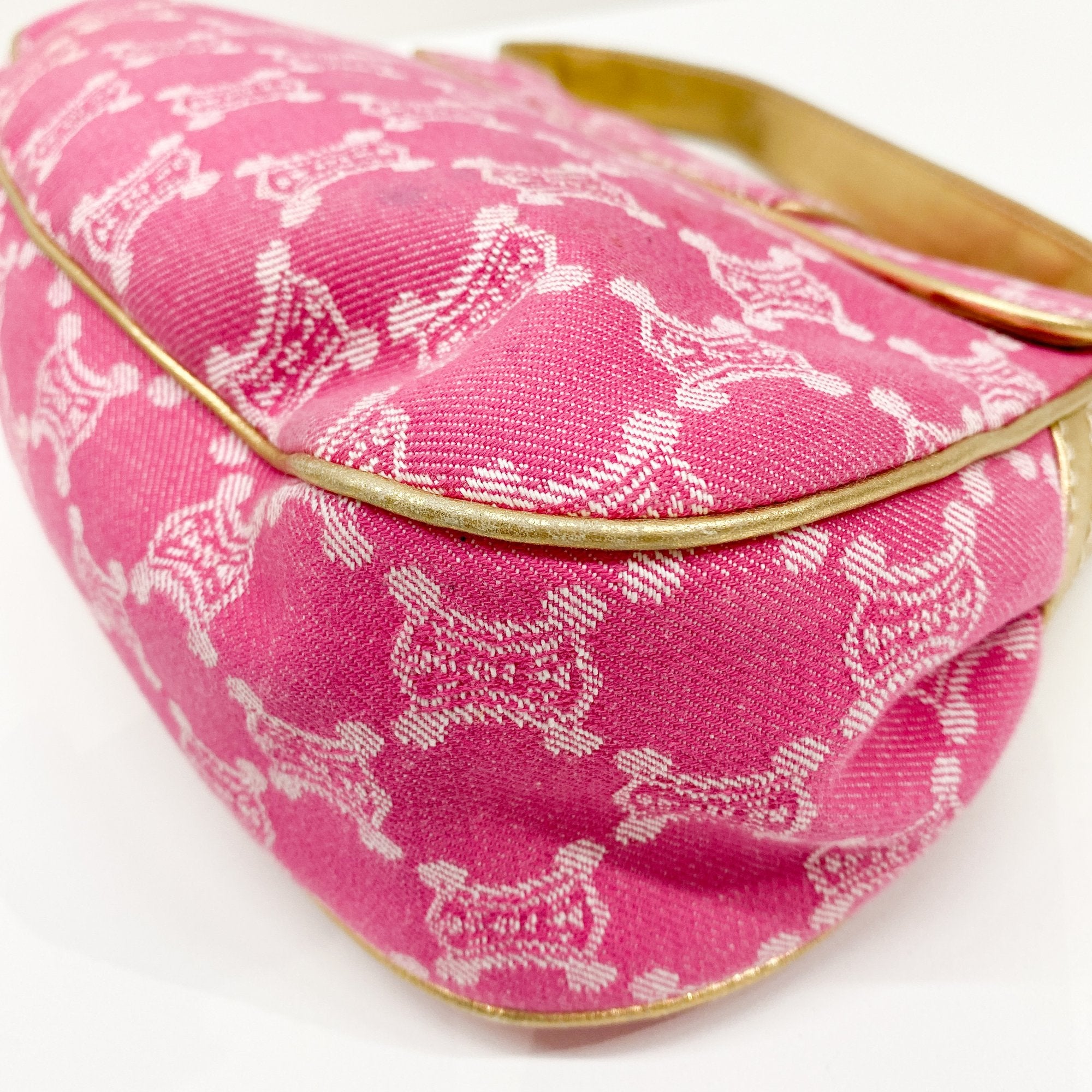 Paris Macadam Pink Cotton Canvas Shoulder Bag