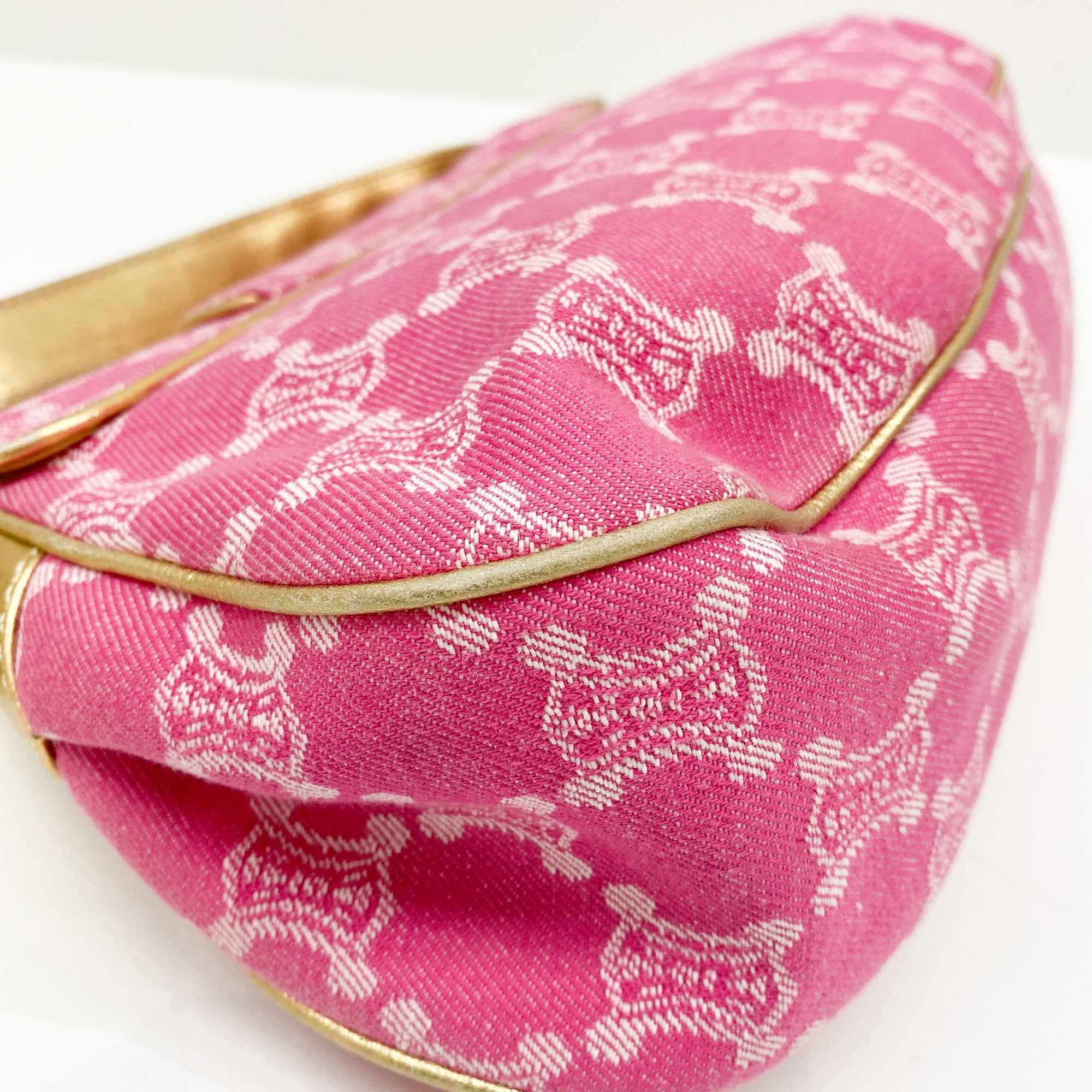 Paris Macadam Pink Cotton Canvas Shoulder Bag