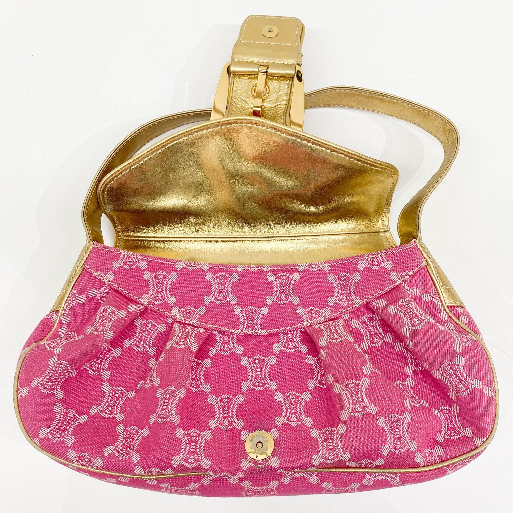 Paris Macadam Pink Cotton Canvas Shoulder Bag