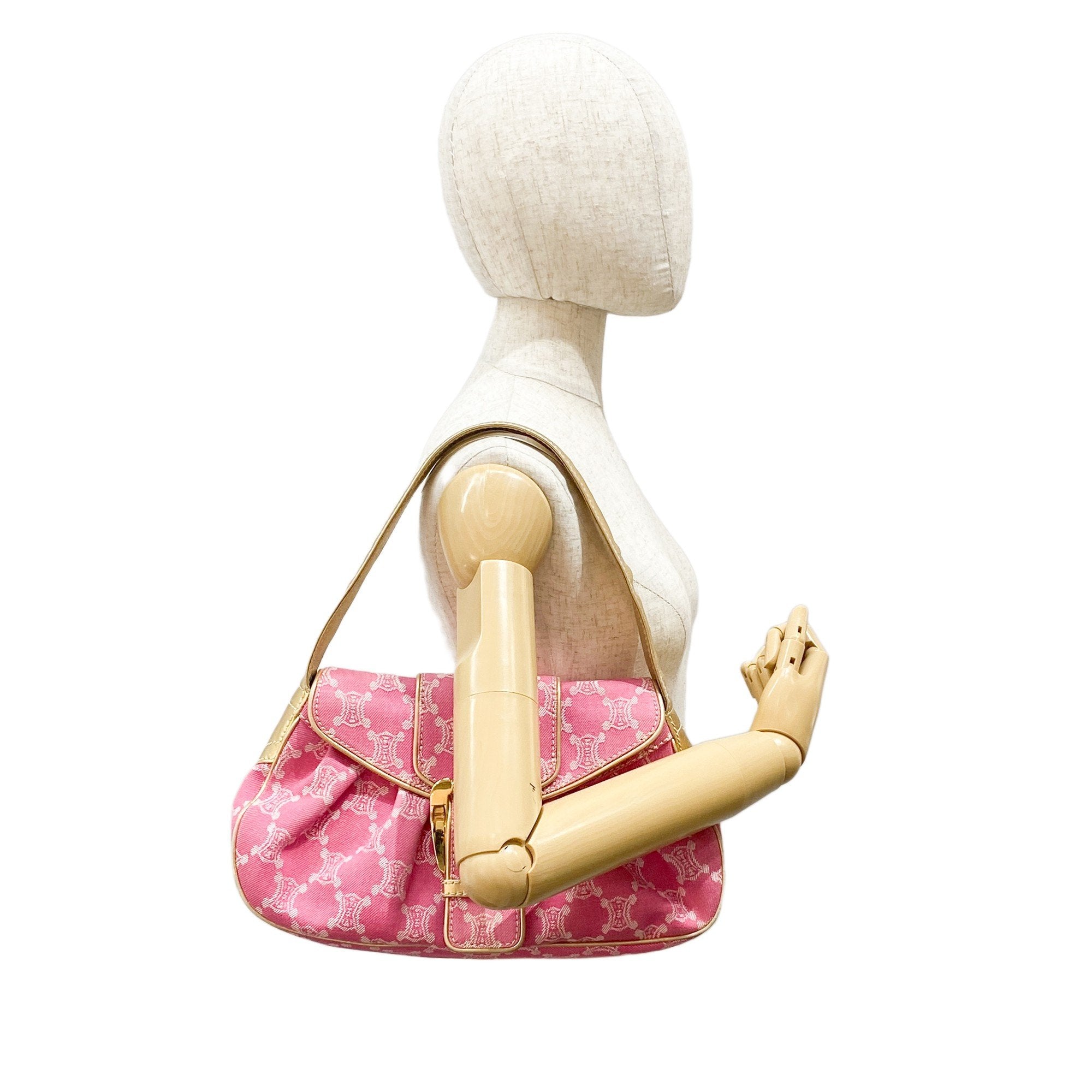 Paris Macadam Pink Cotton Canvas Shoulder Bag