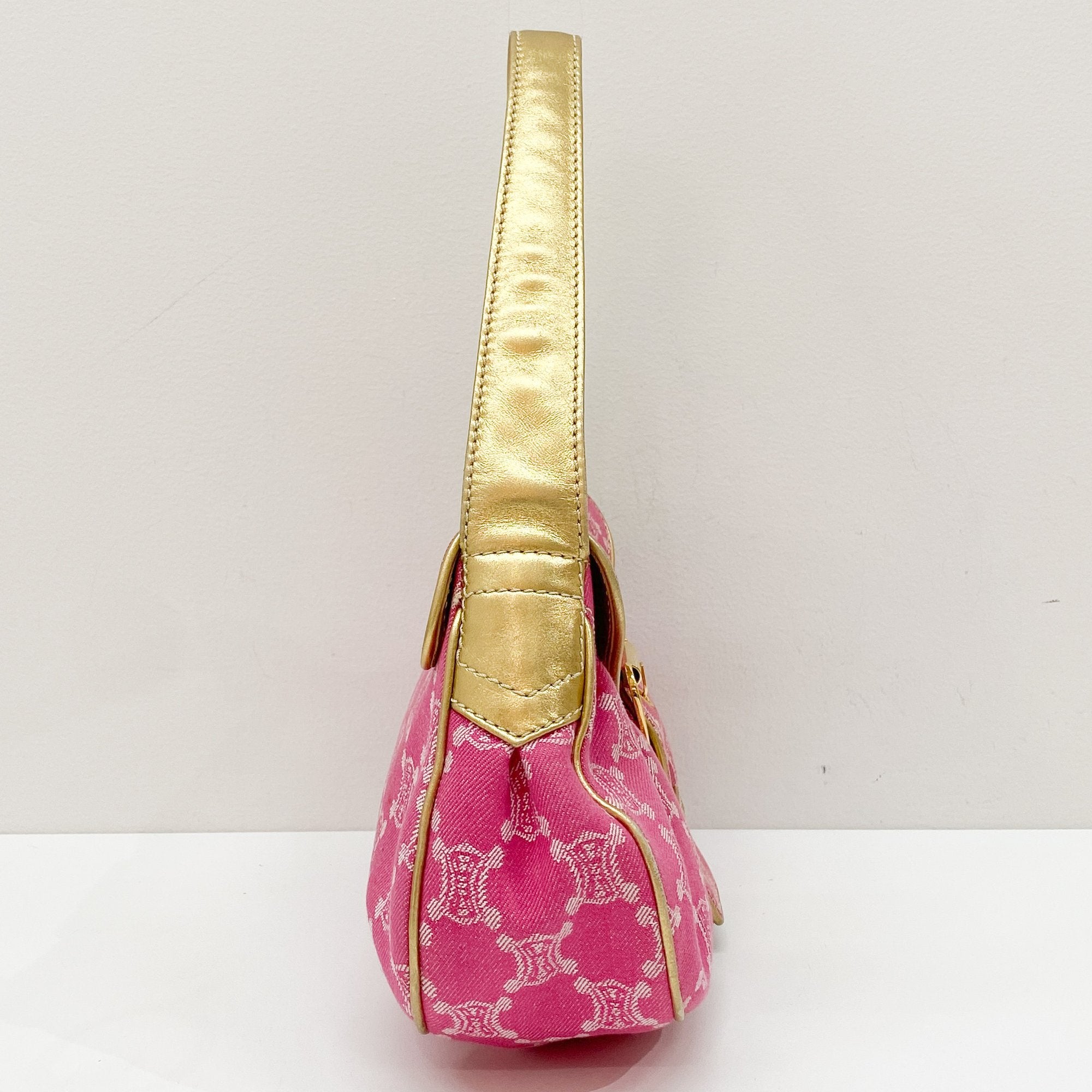 Paris Macadam Pink Cotton Canvas Shoulder Bag