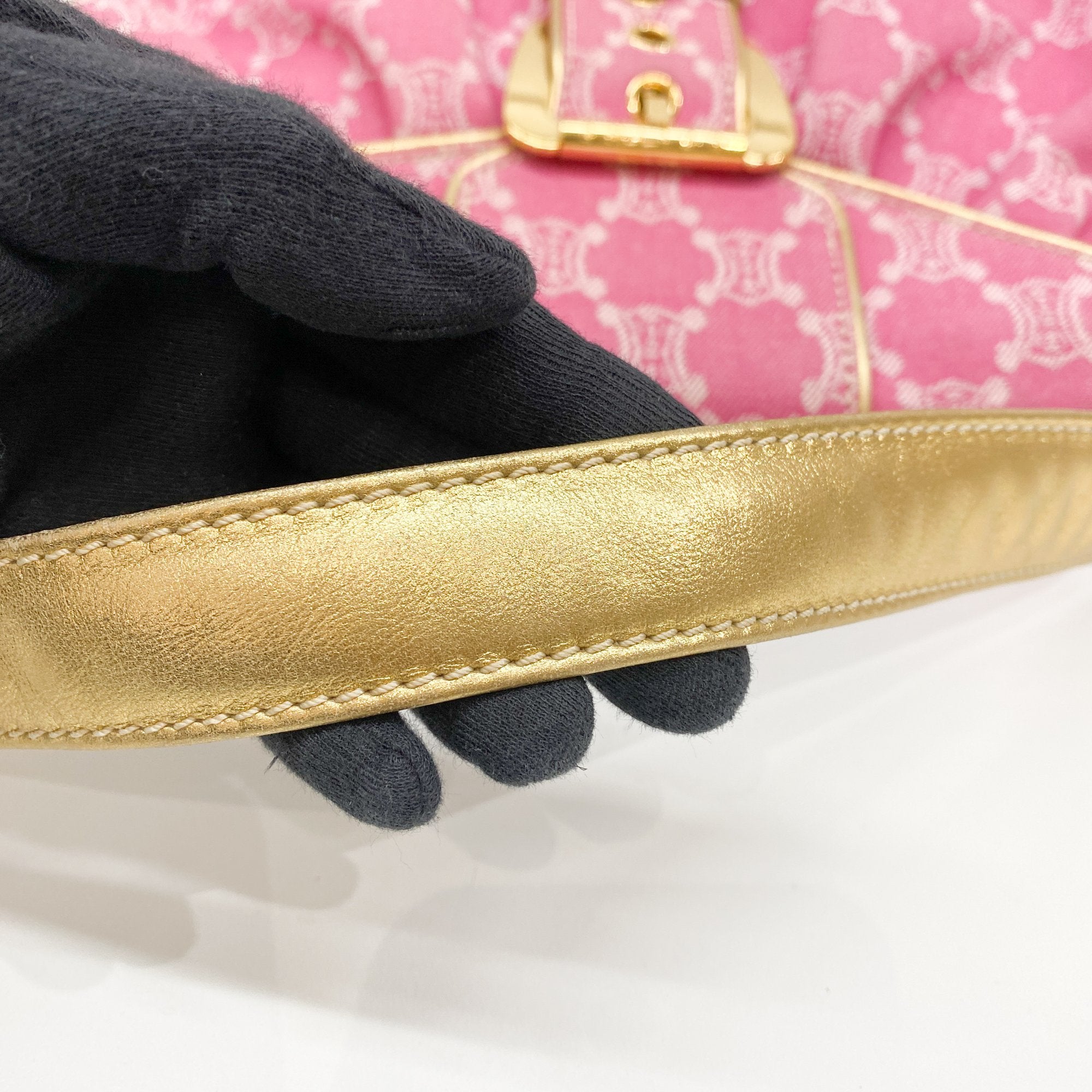 Paris Macadam Pink Cotton Canvas Shoulder Bag