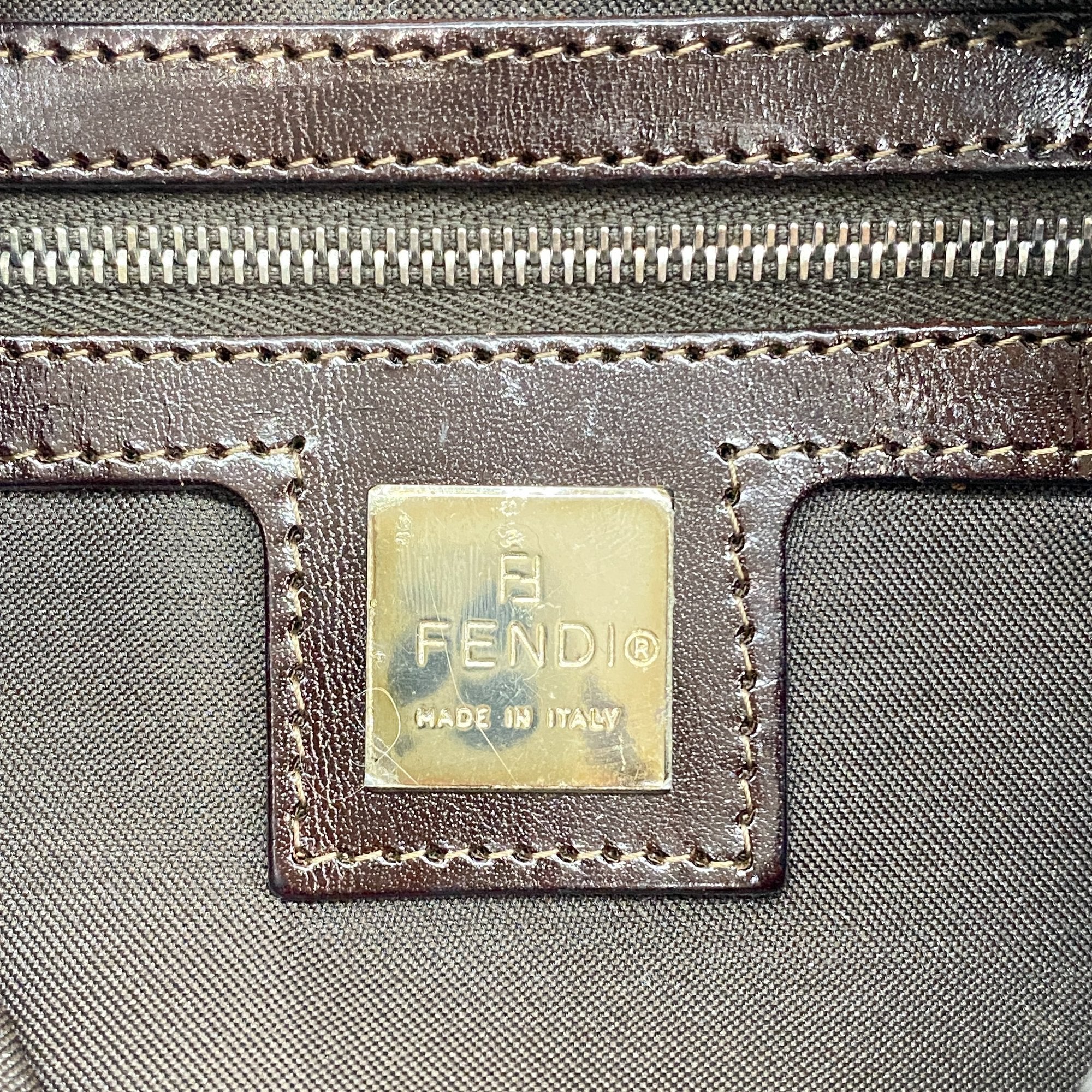 Baguette Grey/Brown Suede Shoulder Bag