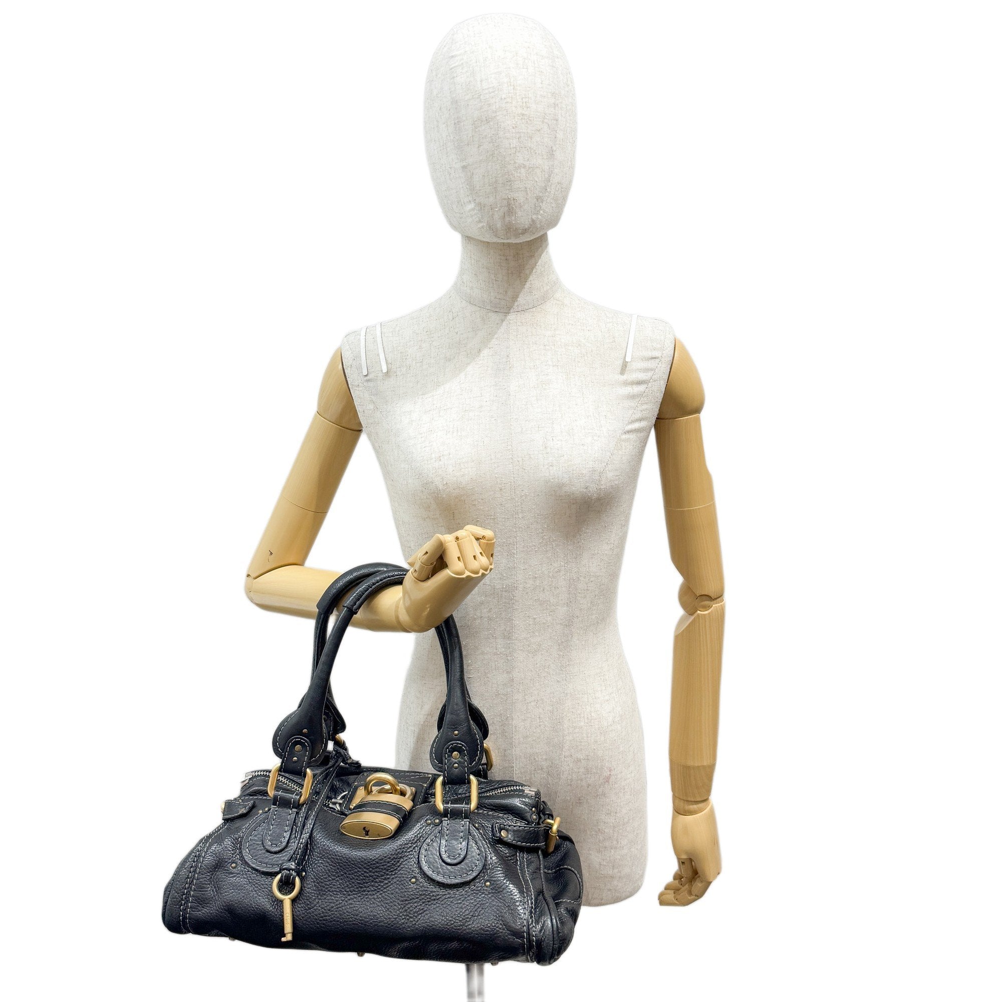 Paddington Black Leather Shoulder Bag