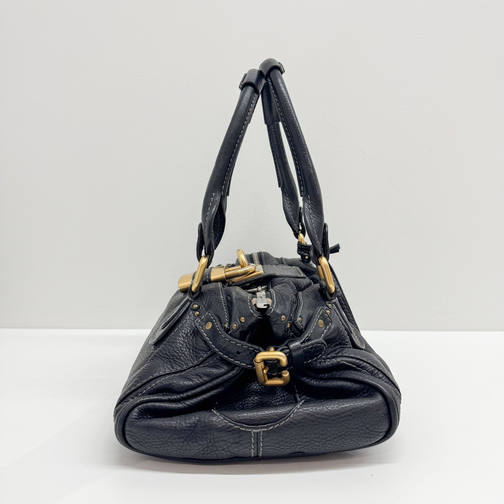 Paddington Black Leather Shoulder Bag