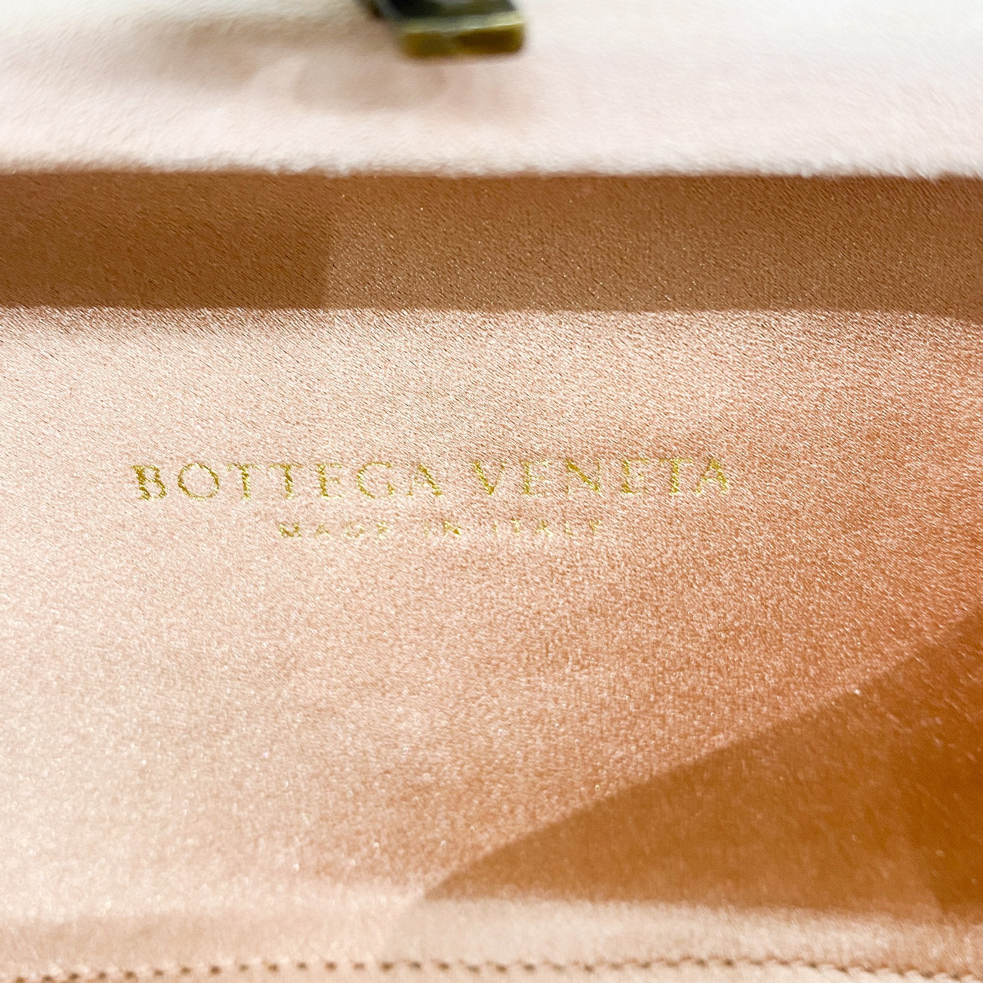 Intrecciato Pink Satin Clutch Bag