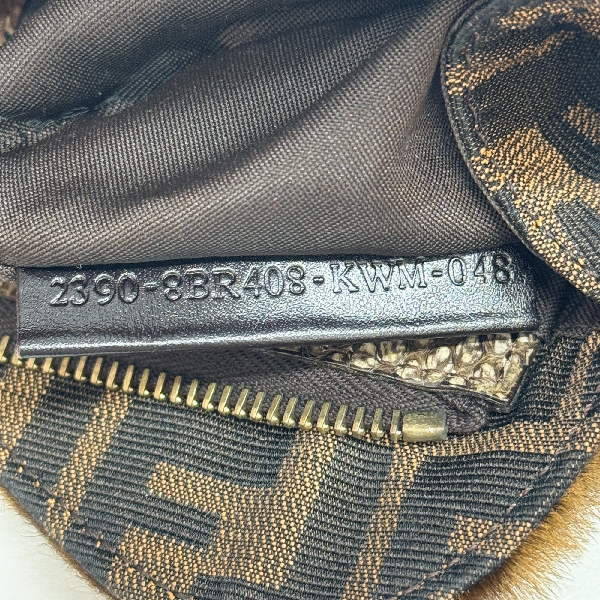 Brown Zucca & Zebra Print Pony Hair Shoulder Bag