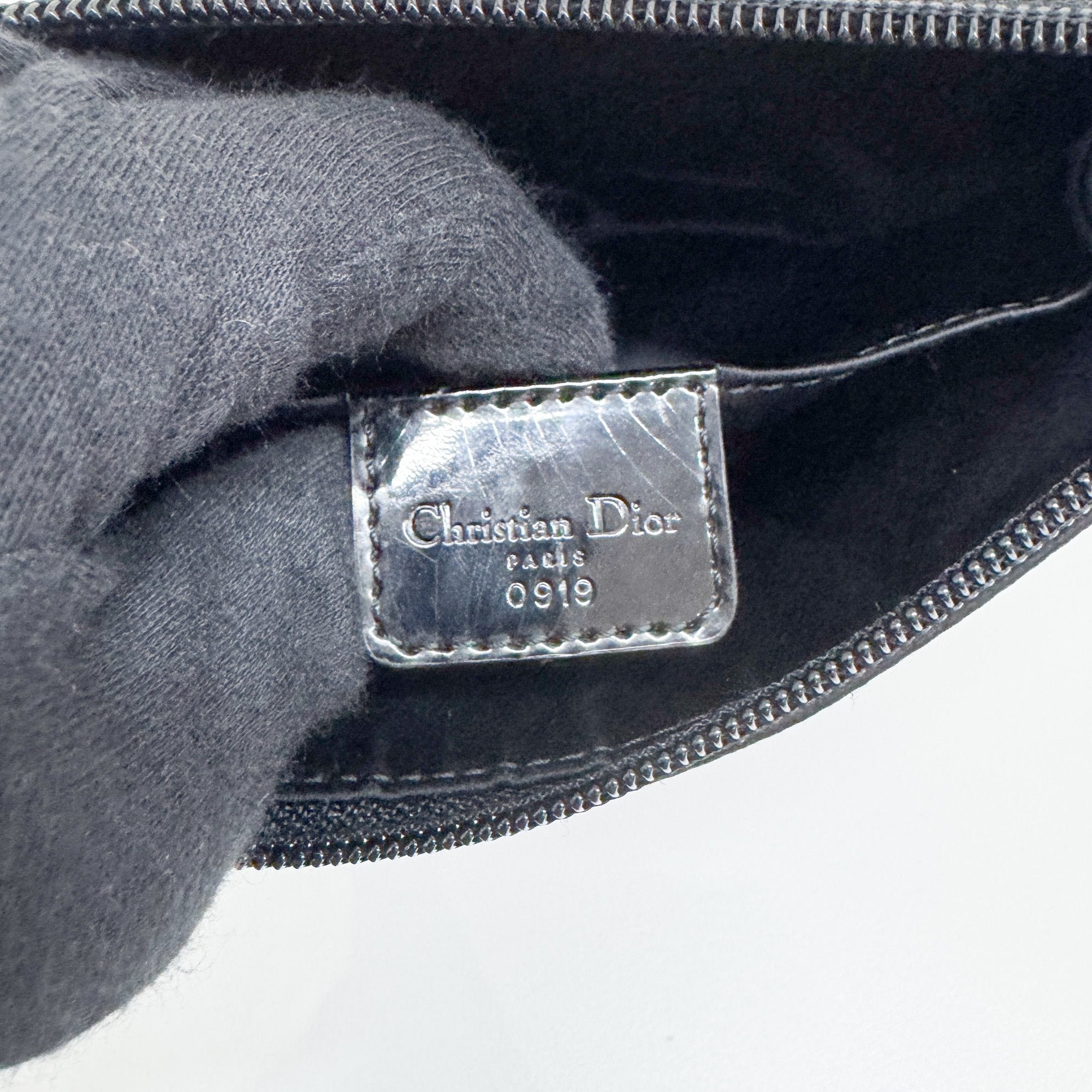 Mini Saddle Embroidery Black Satin Shoulder Bag