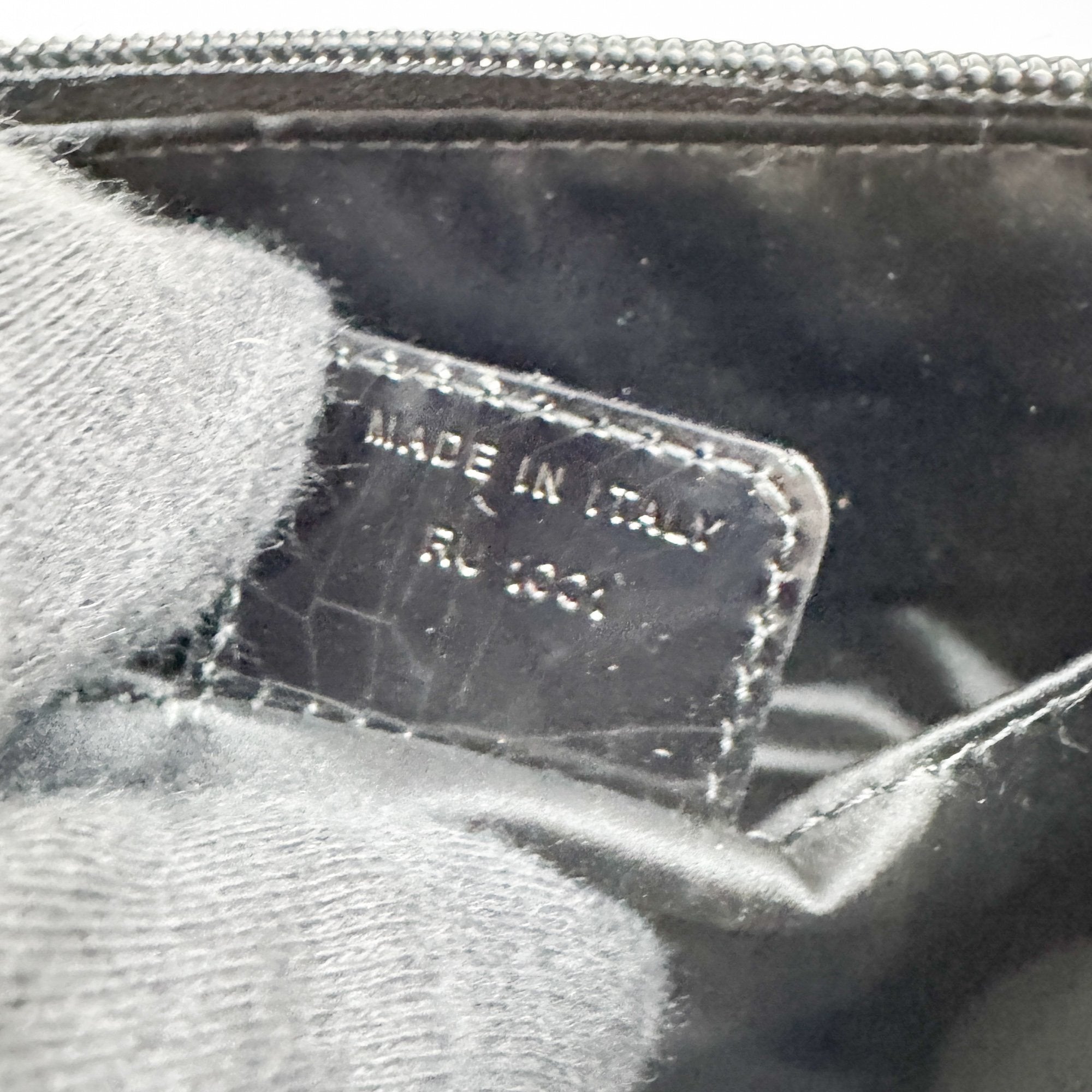 Mini Saddle Embroidery Black Satin Shoulder Bag