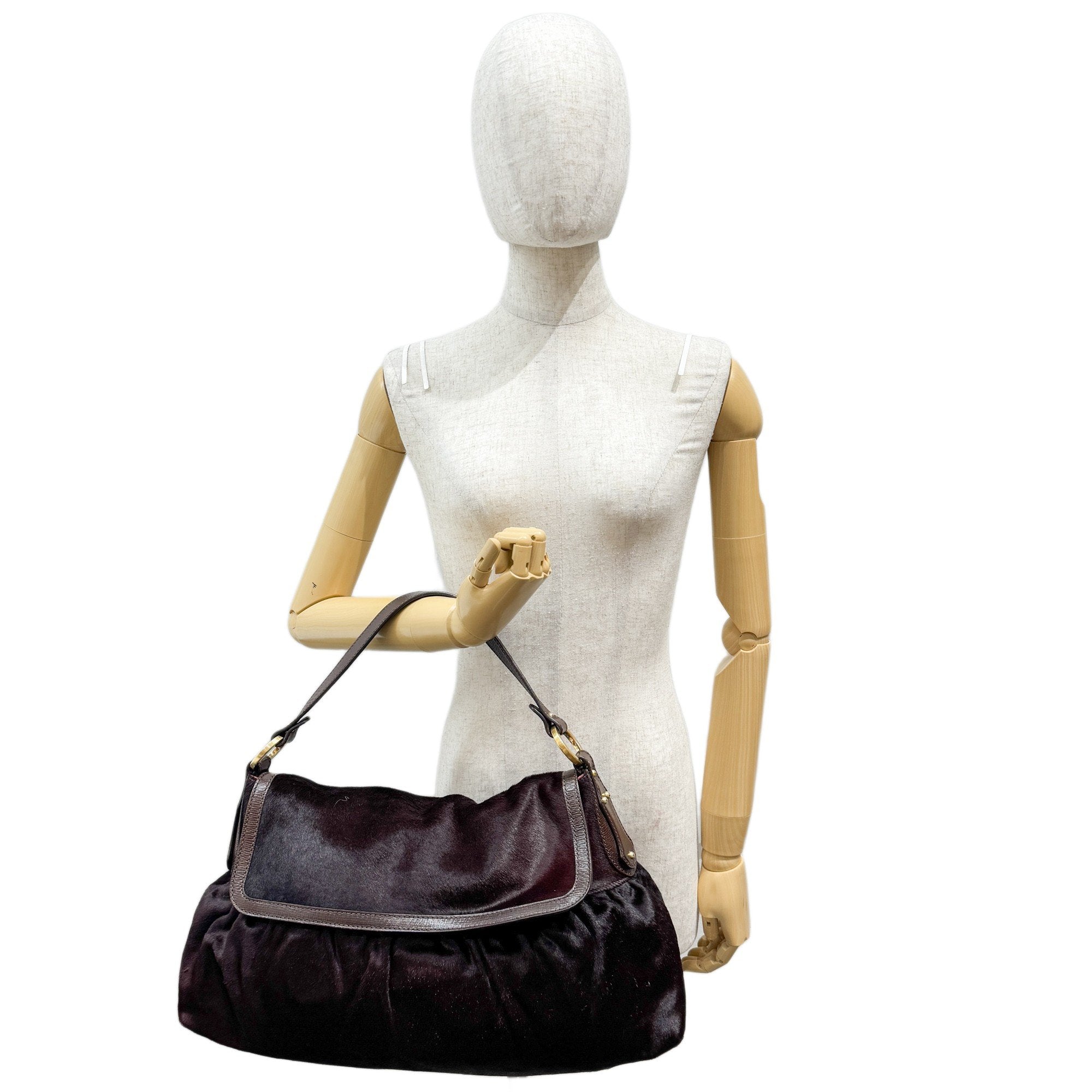 Brown Pony Hair Shoulder Bag