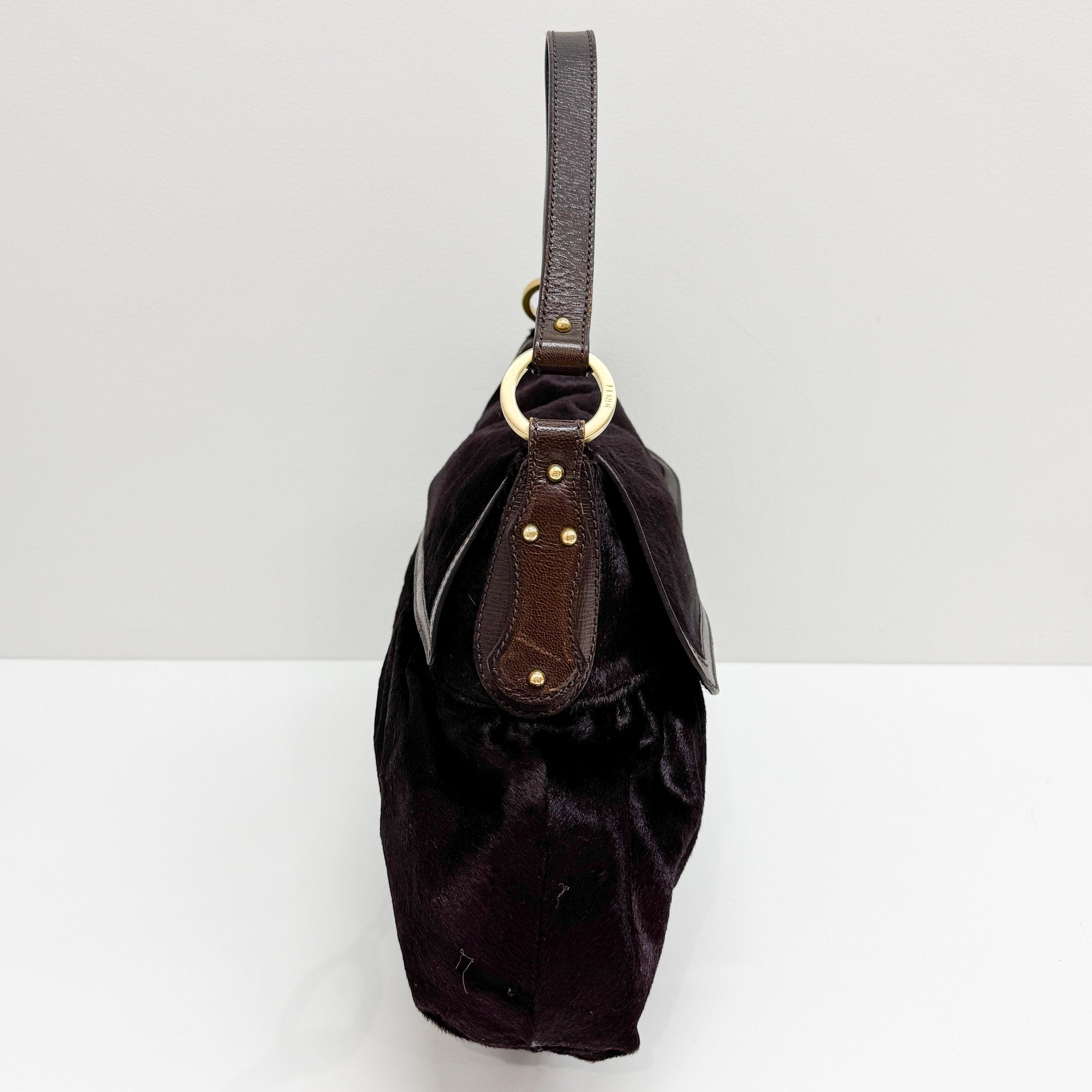 Brown Pony Hair Shoulder Bag