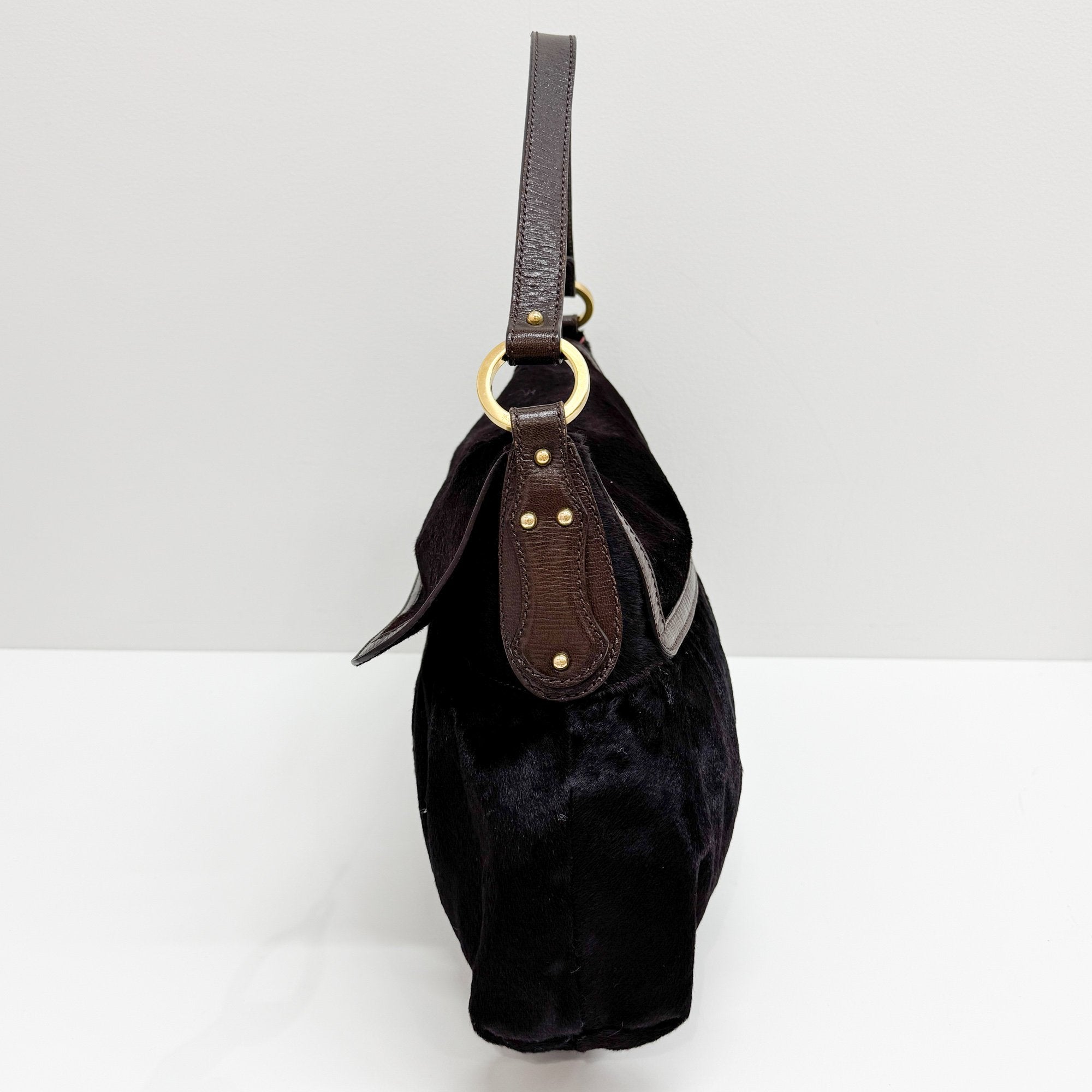 Brown Pony Hair Shoulder Bag