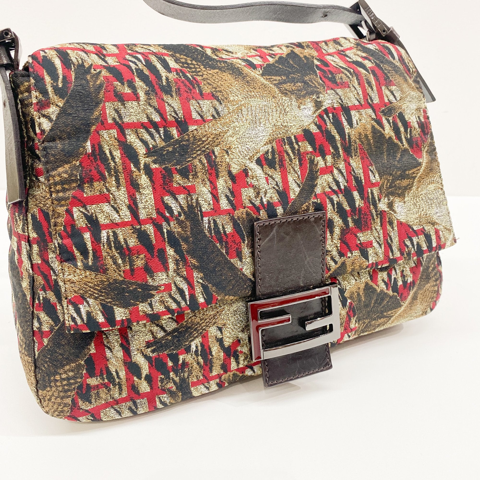 Mamma Baguette Multi-Color Bird Canvas Shoulder Bag