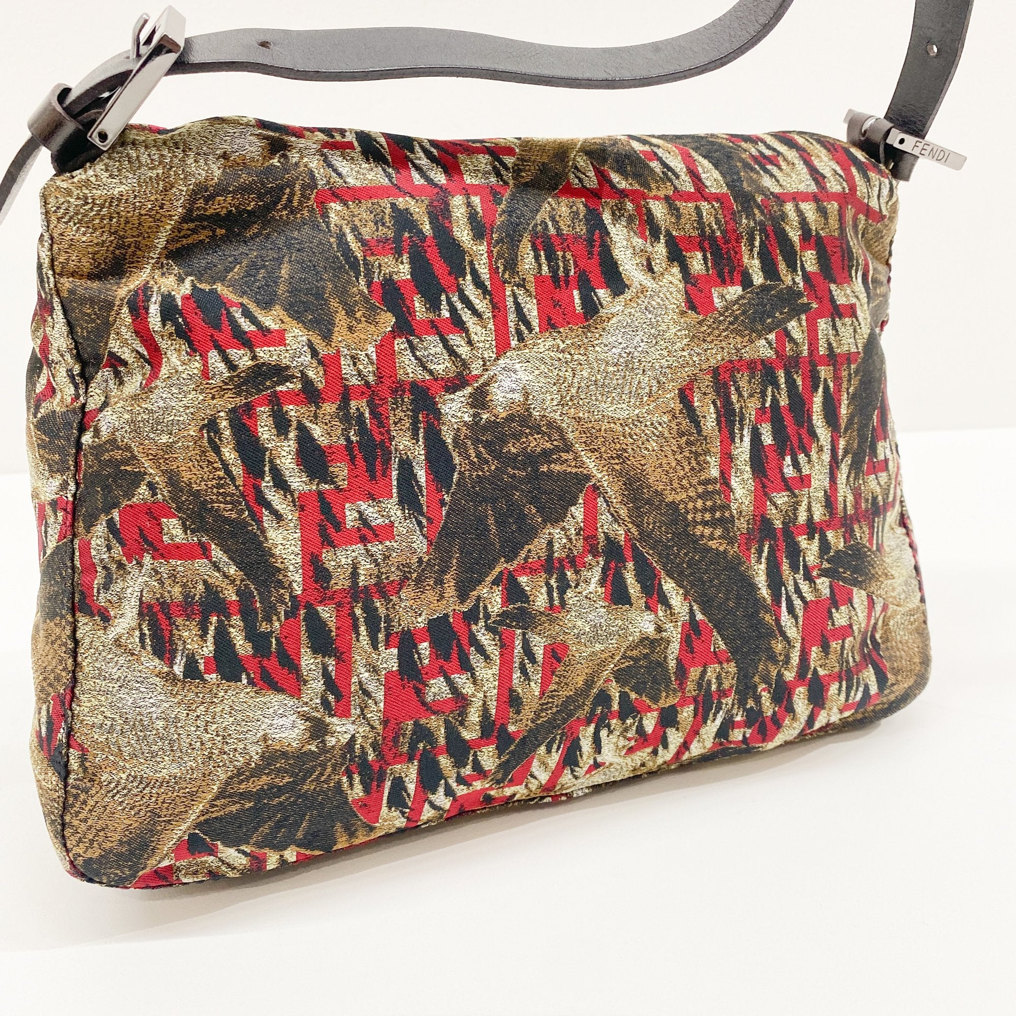 Mamma Baguette Multi-Color Bird Canvas Shoulder Bag