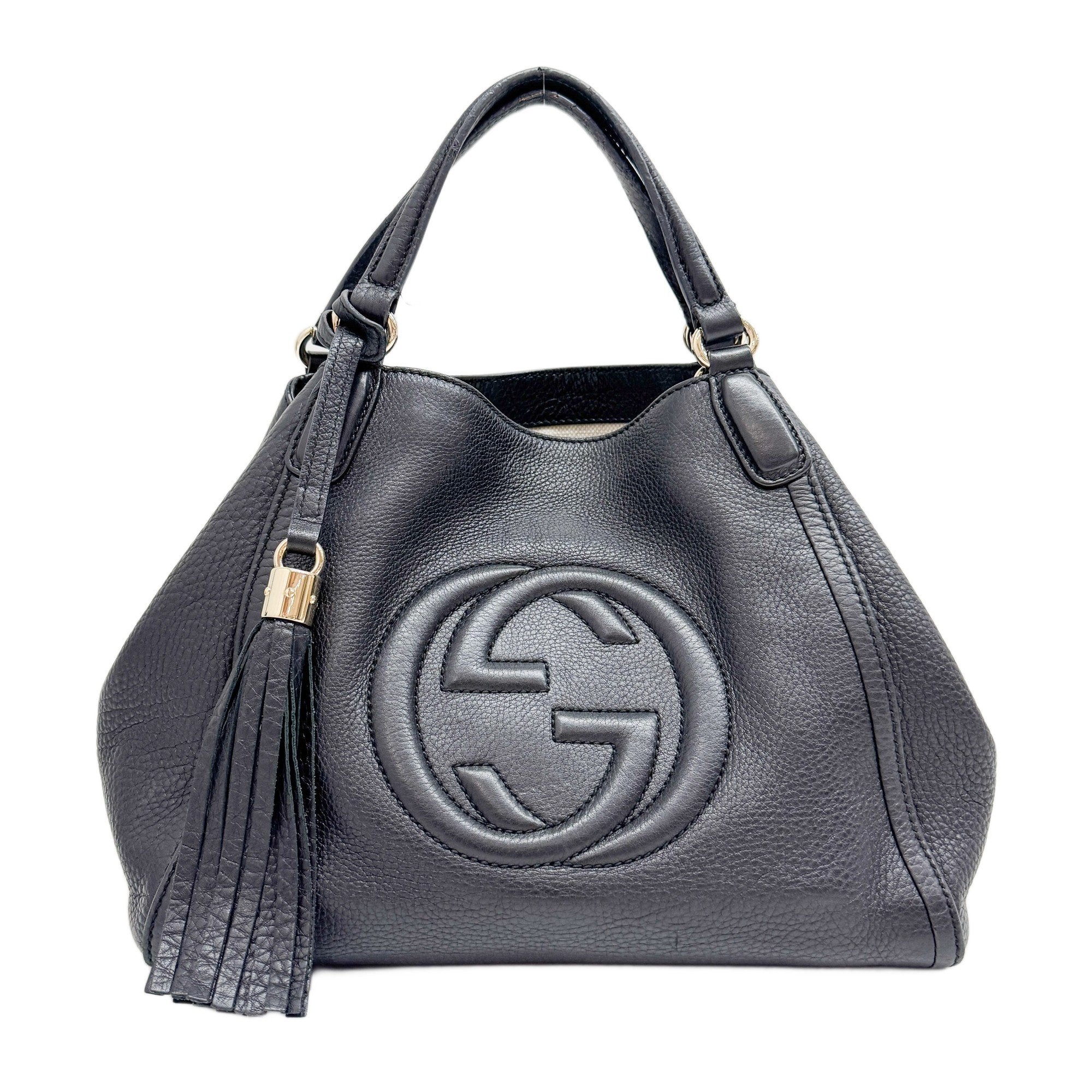Shoho Black Leather Tote Bag