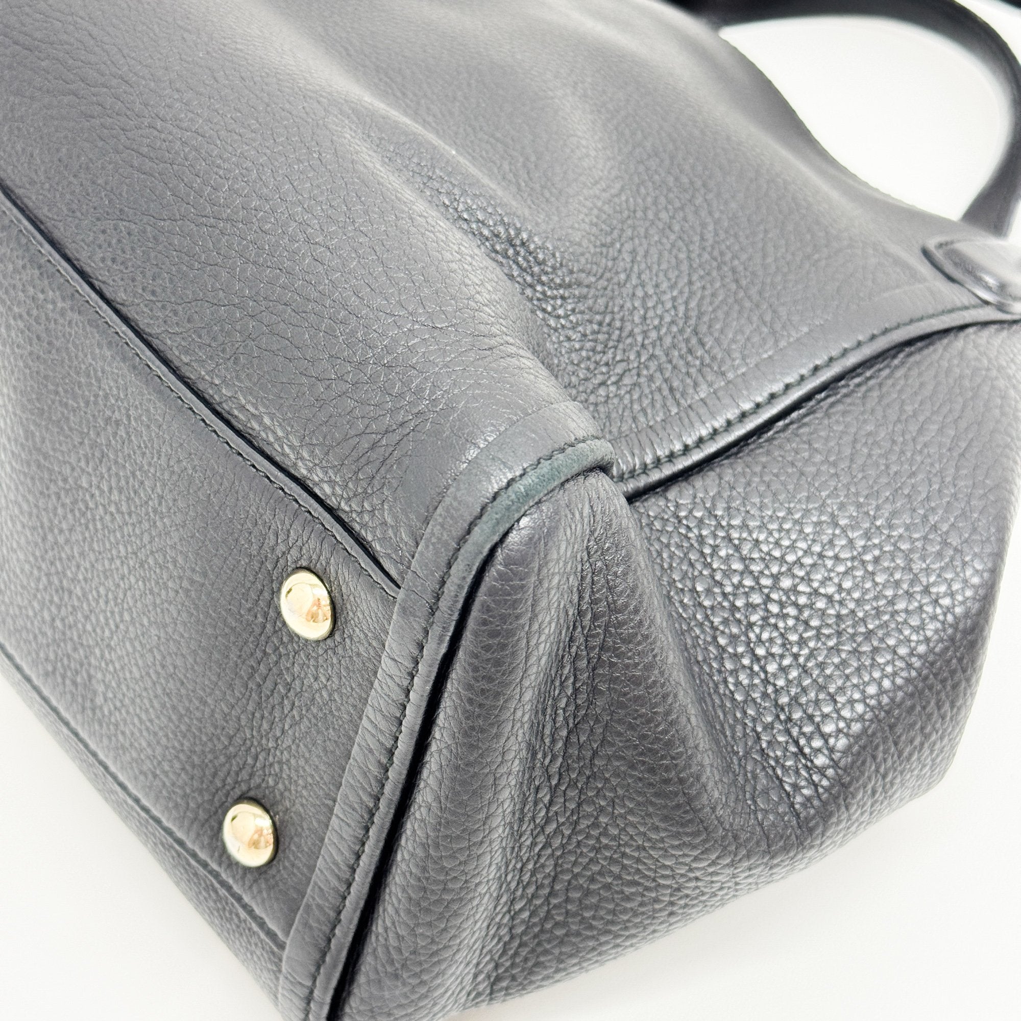 Shoho Black Leather Tote Bag
