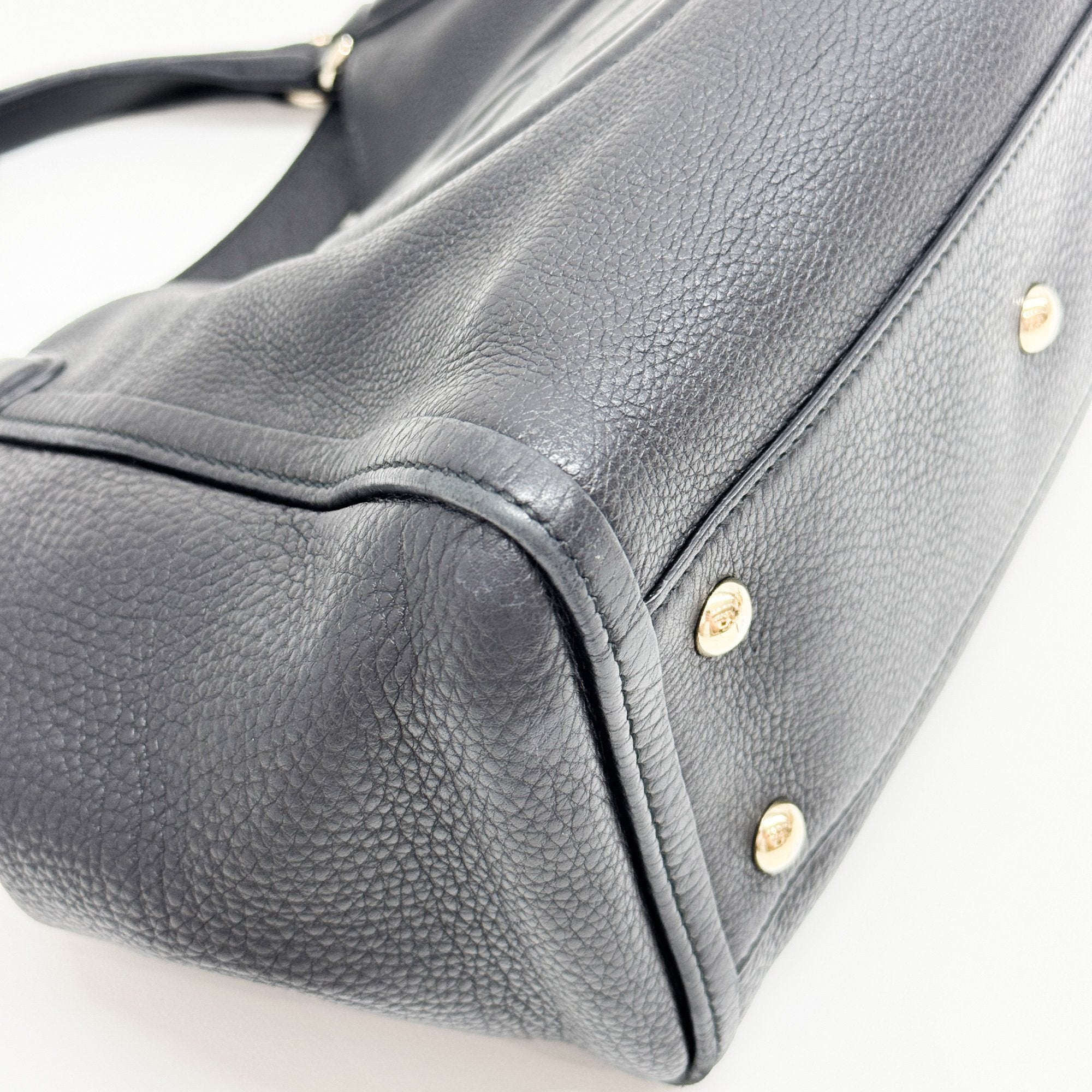 Shoho Black Leather Tote Bag