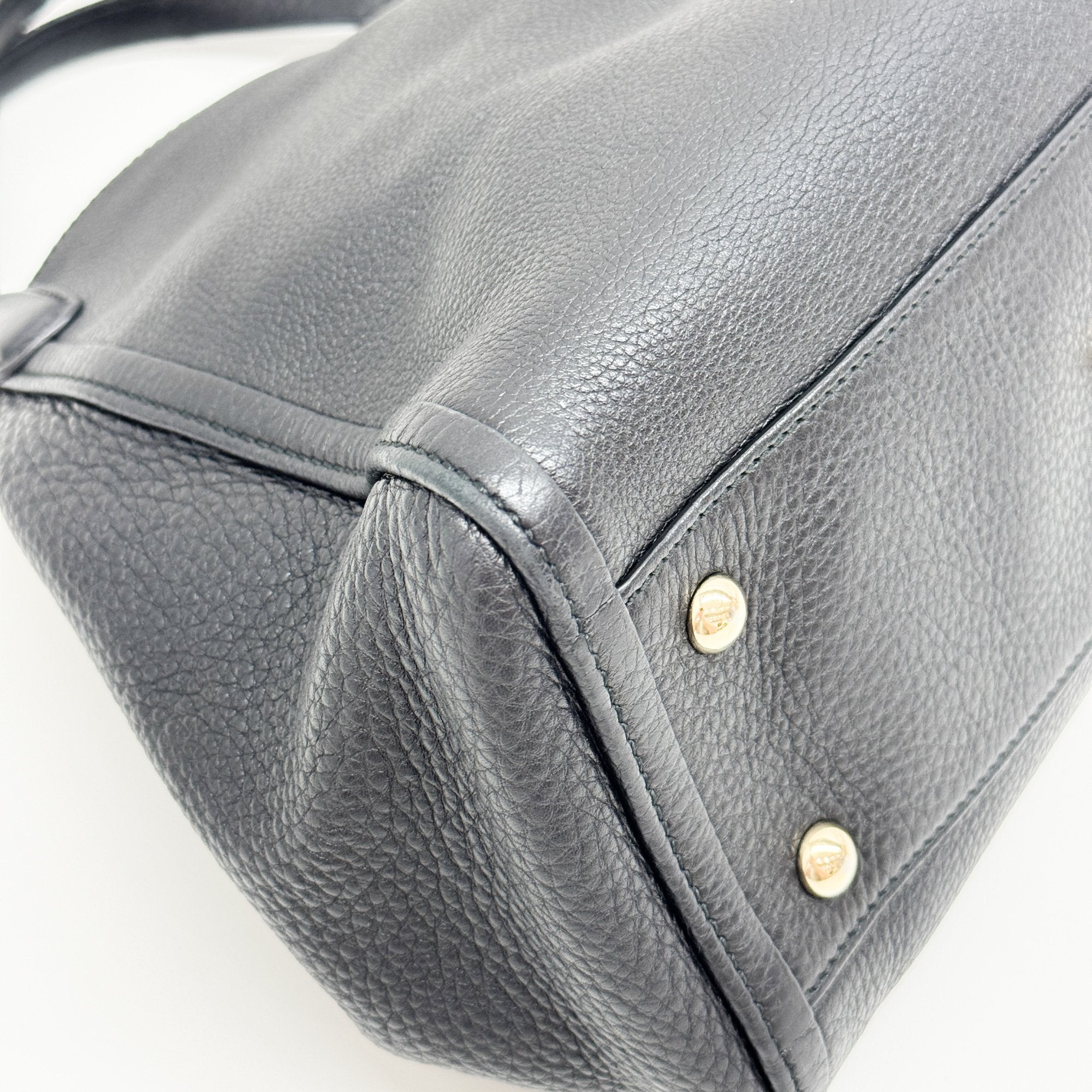 Shoho Black Leather Tote Bag