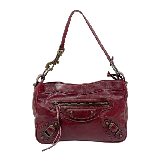 The City Pouch Red Leather Hand Bag