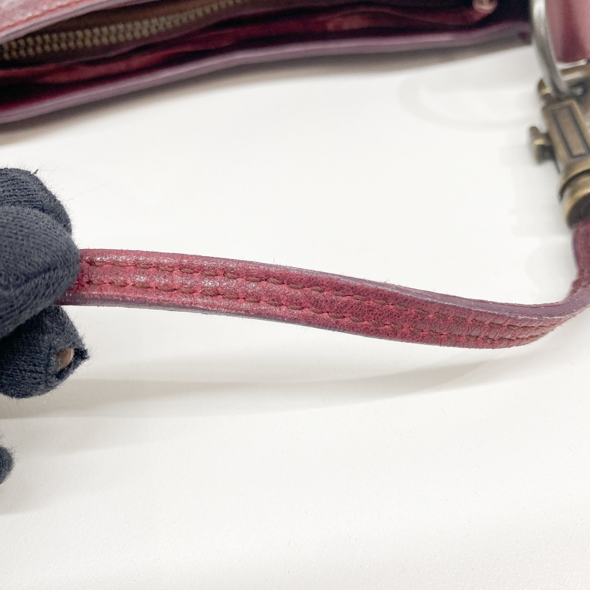 The City Pouch Red Leather Hand Bag