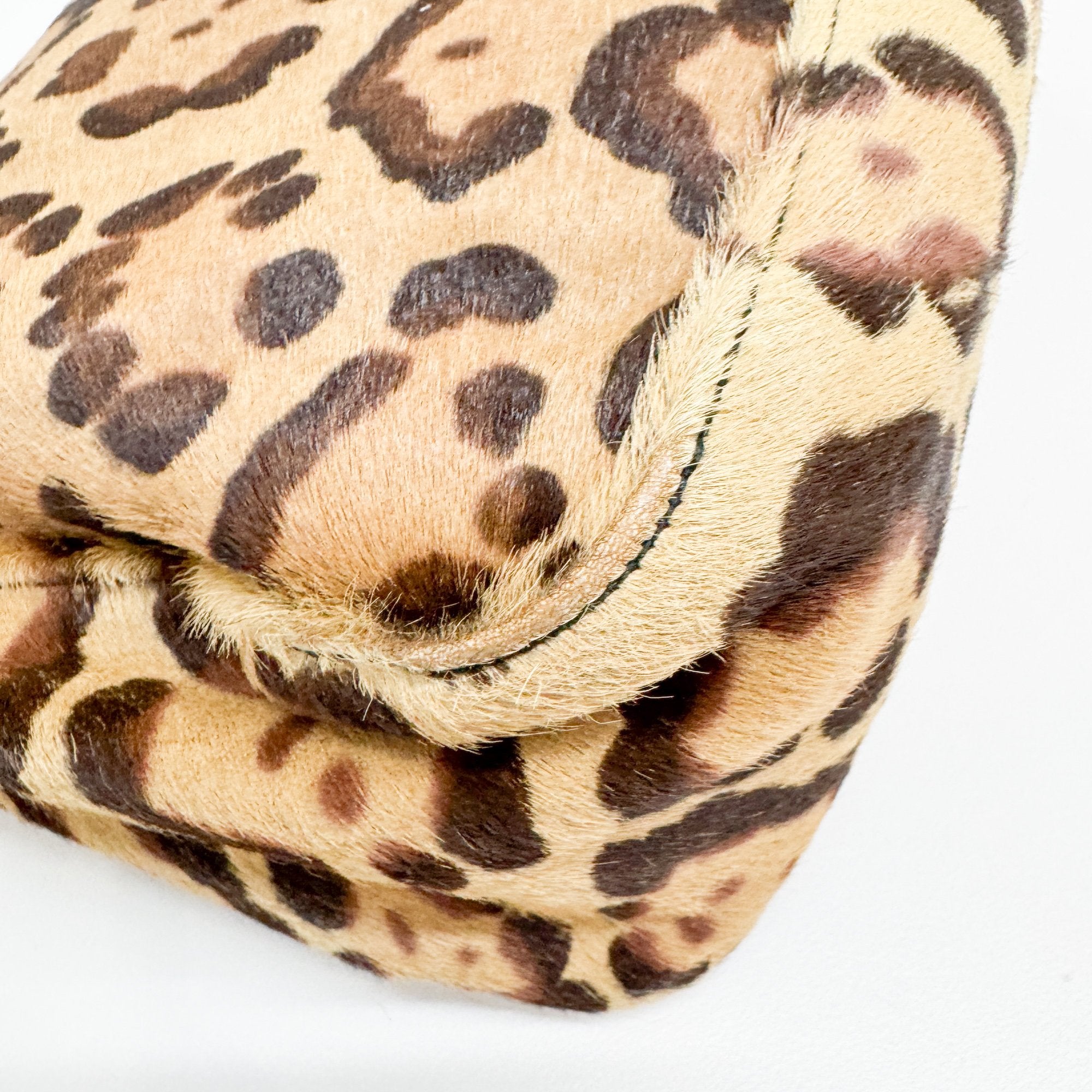 Mamma Baguette Brown Leopard Print Pony Hair Shoulder Bag