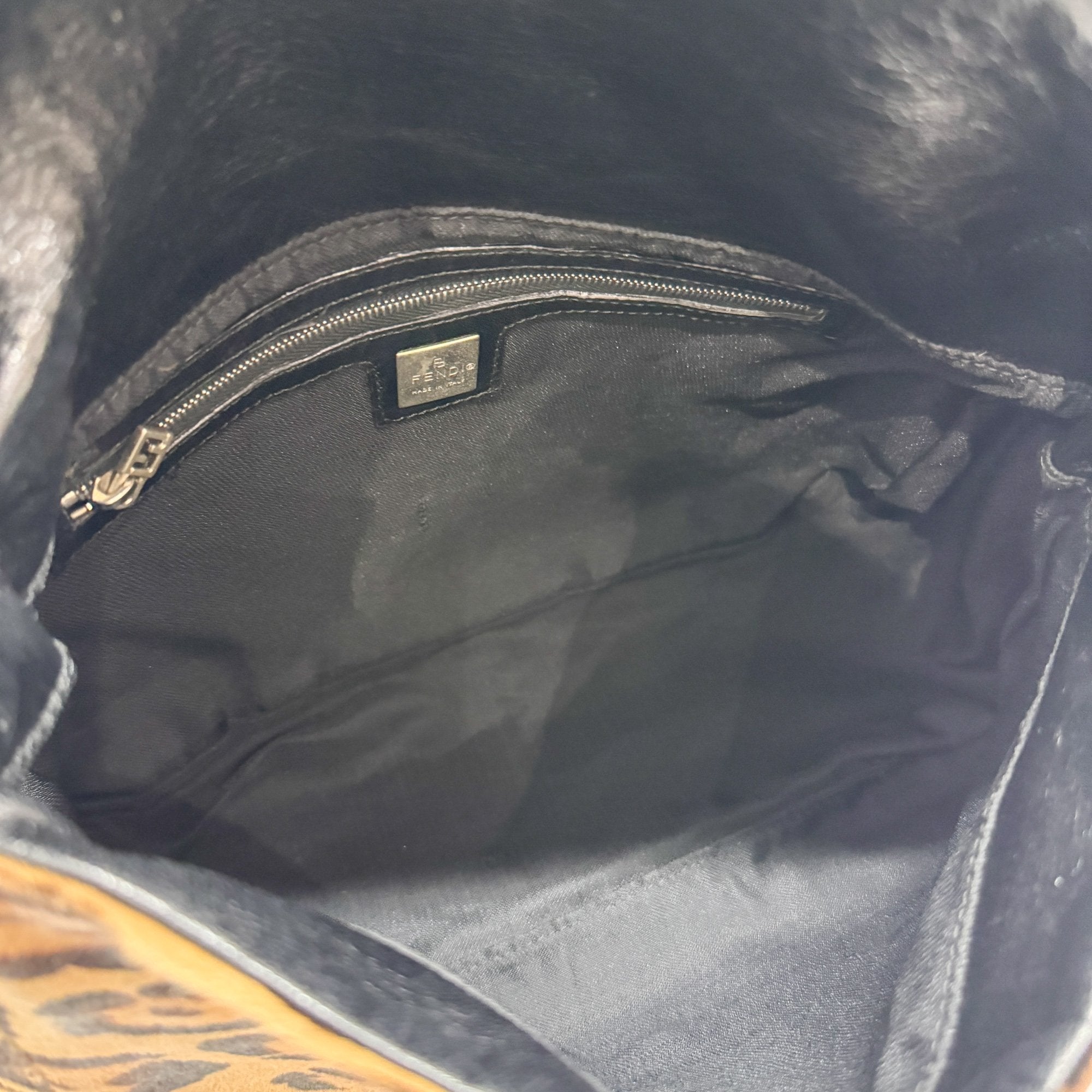 Mamma Baguette Brown Leopard Print Pony Hair Shoulder Bag