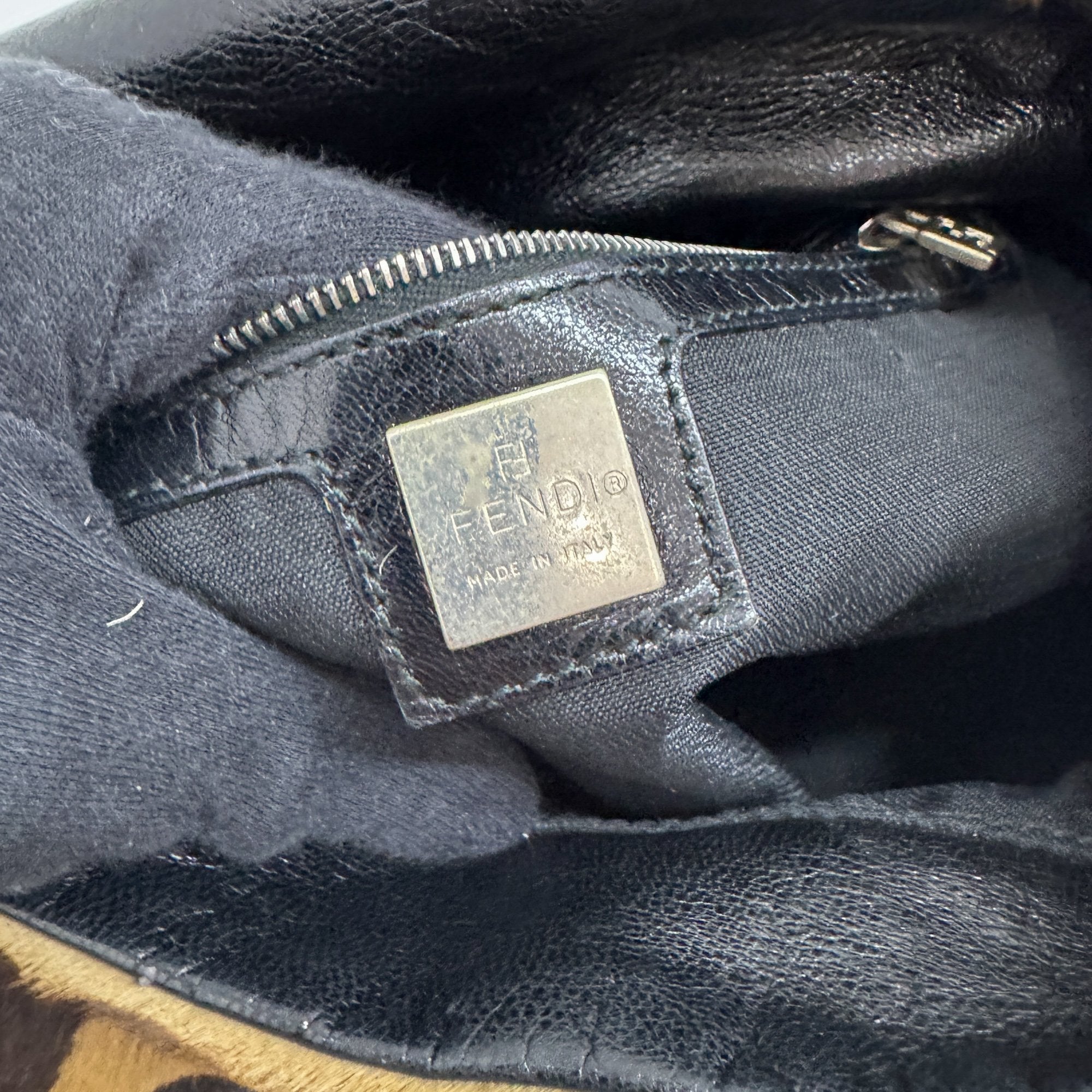 Mamma Baguette Brown Leopard Print Pony Hair Shoulder Bag