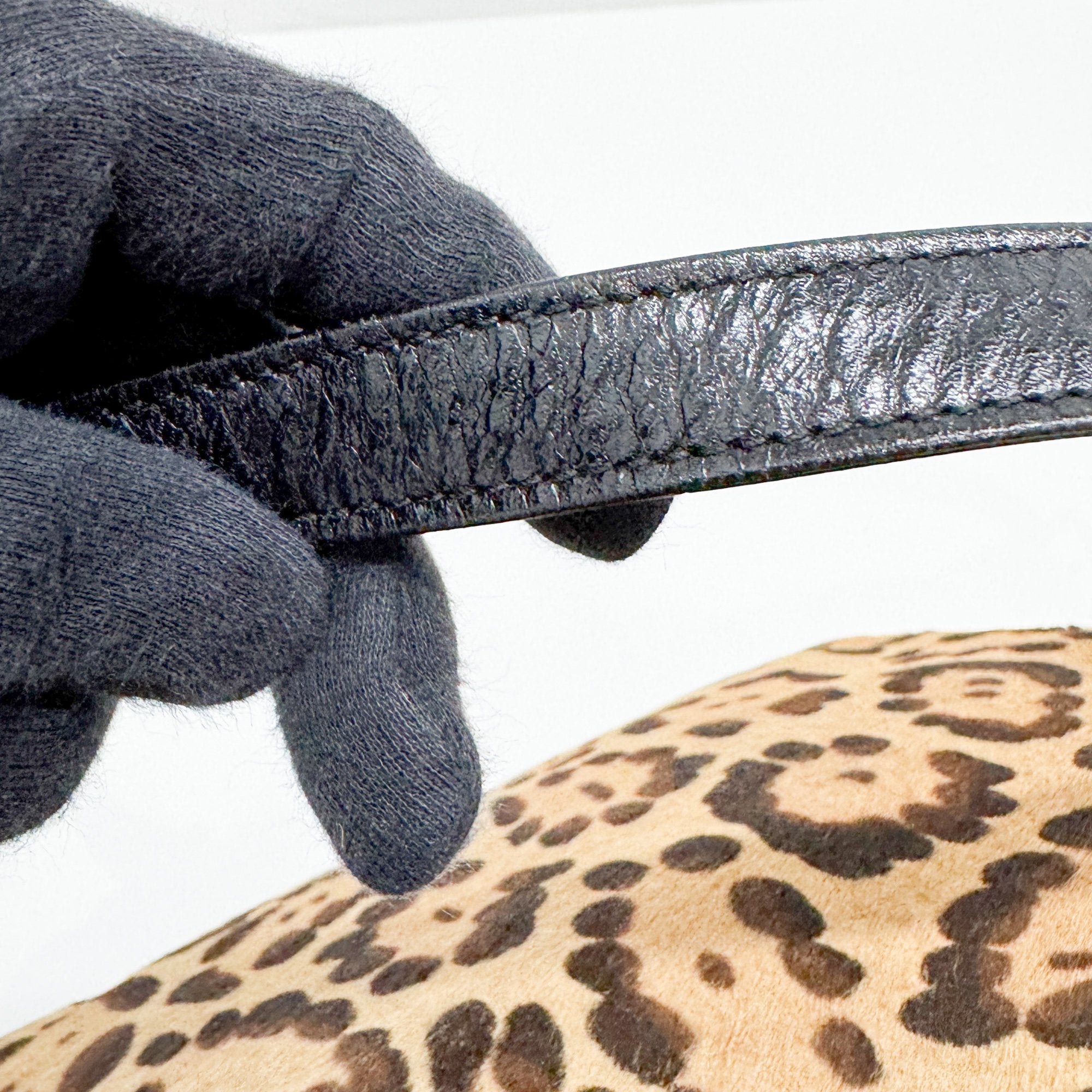 Mamma Baguette Brown Leopard Print Pony Hair Shoulder Bag