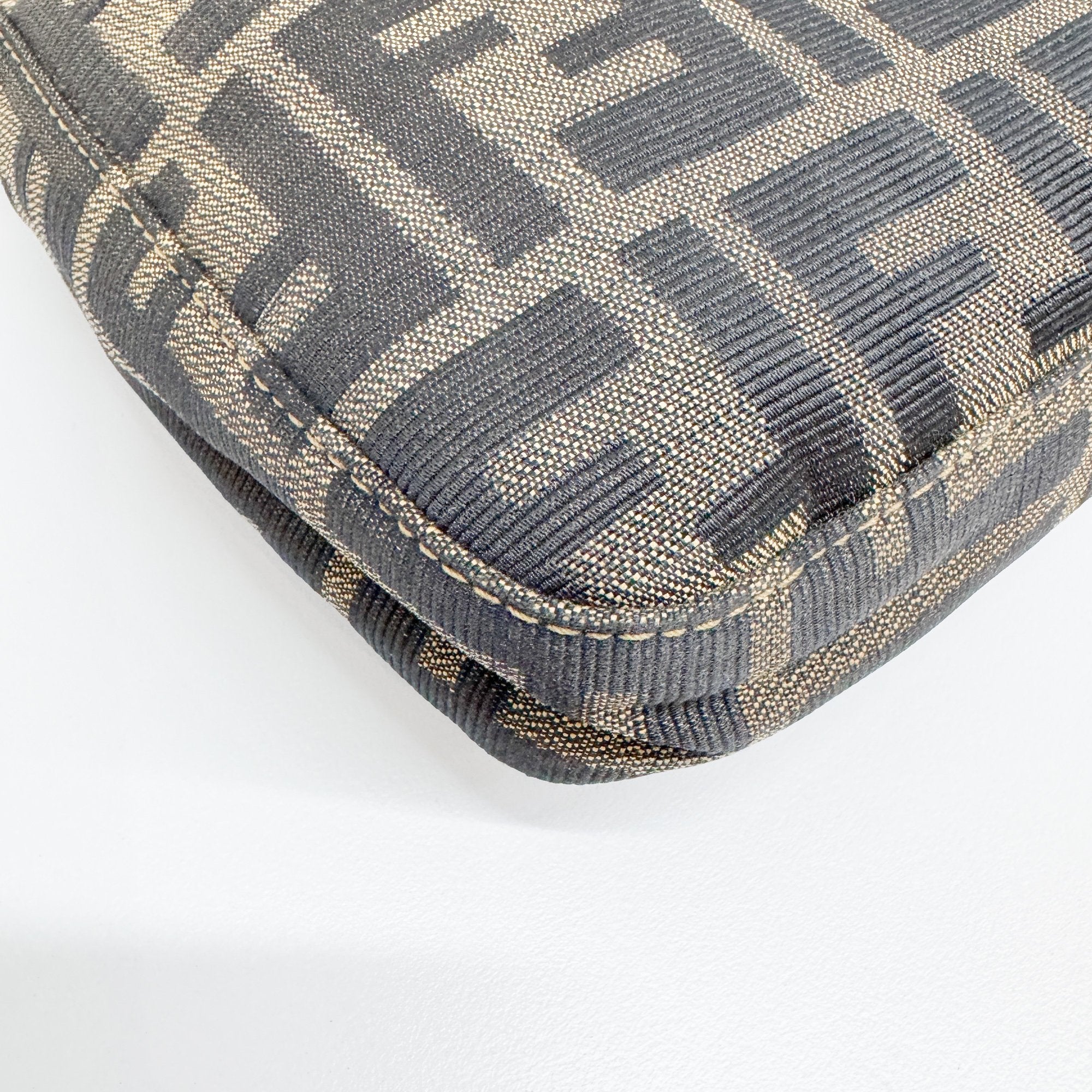 Mamma Baguette Brown Zucca Canvas Shoulder Bag