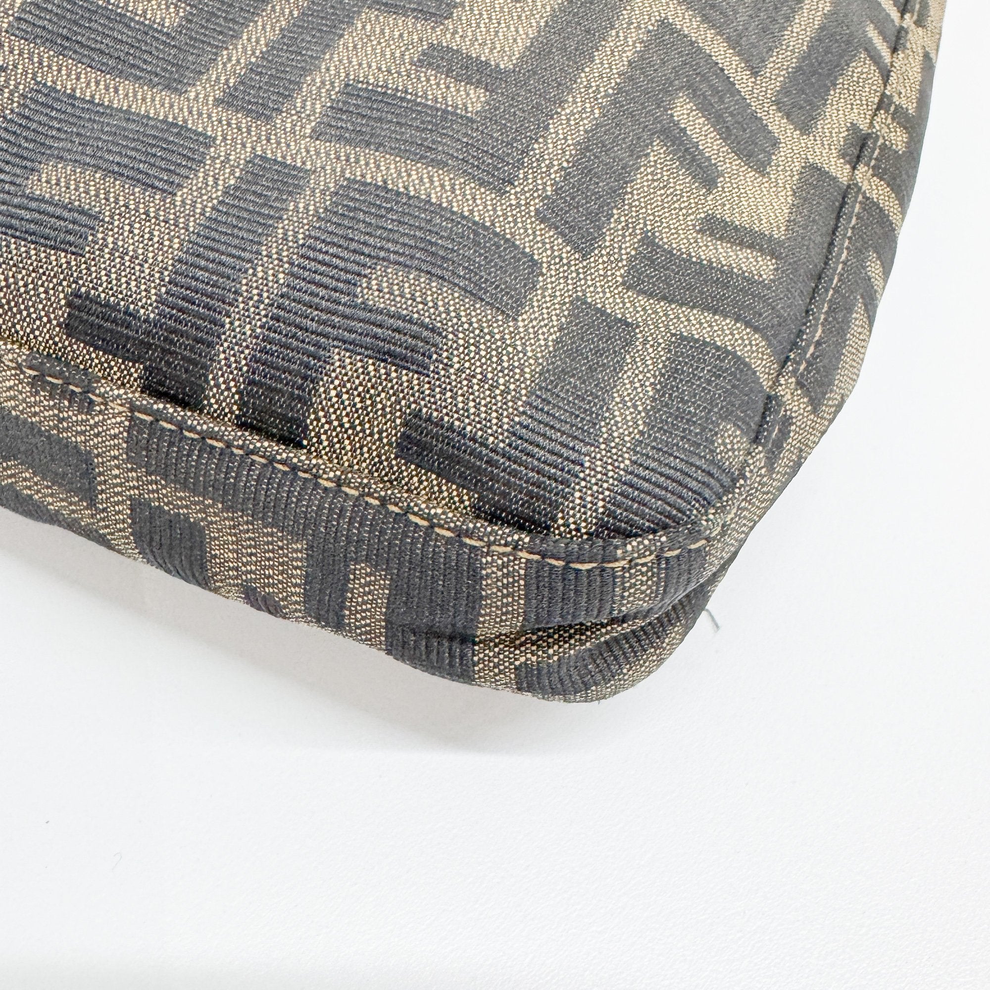 Mamma Baguette Brown Zucca Canvas Shoulder Bag