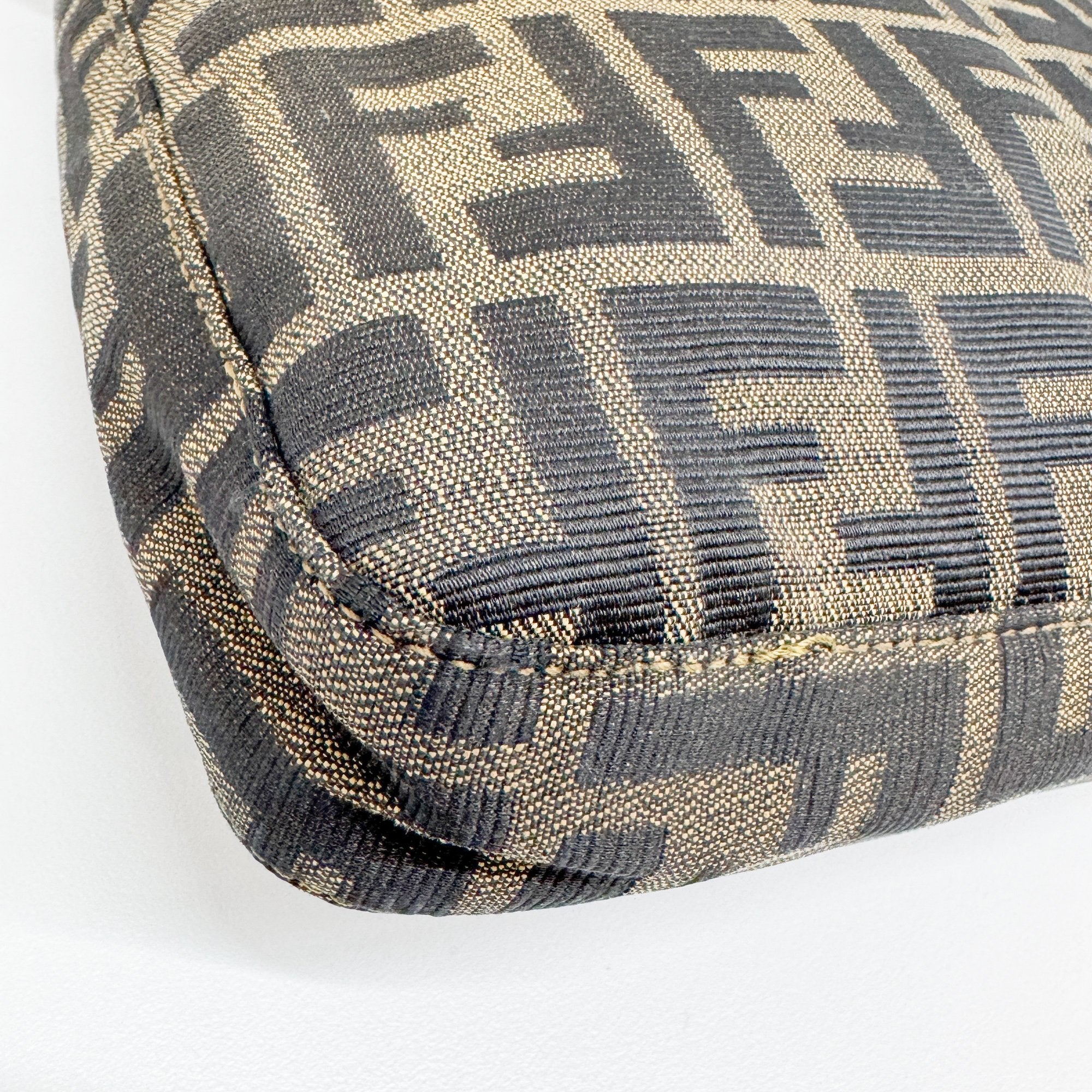 Mamma Baguette Brown Zucca Canvas Shoulder Bag