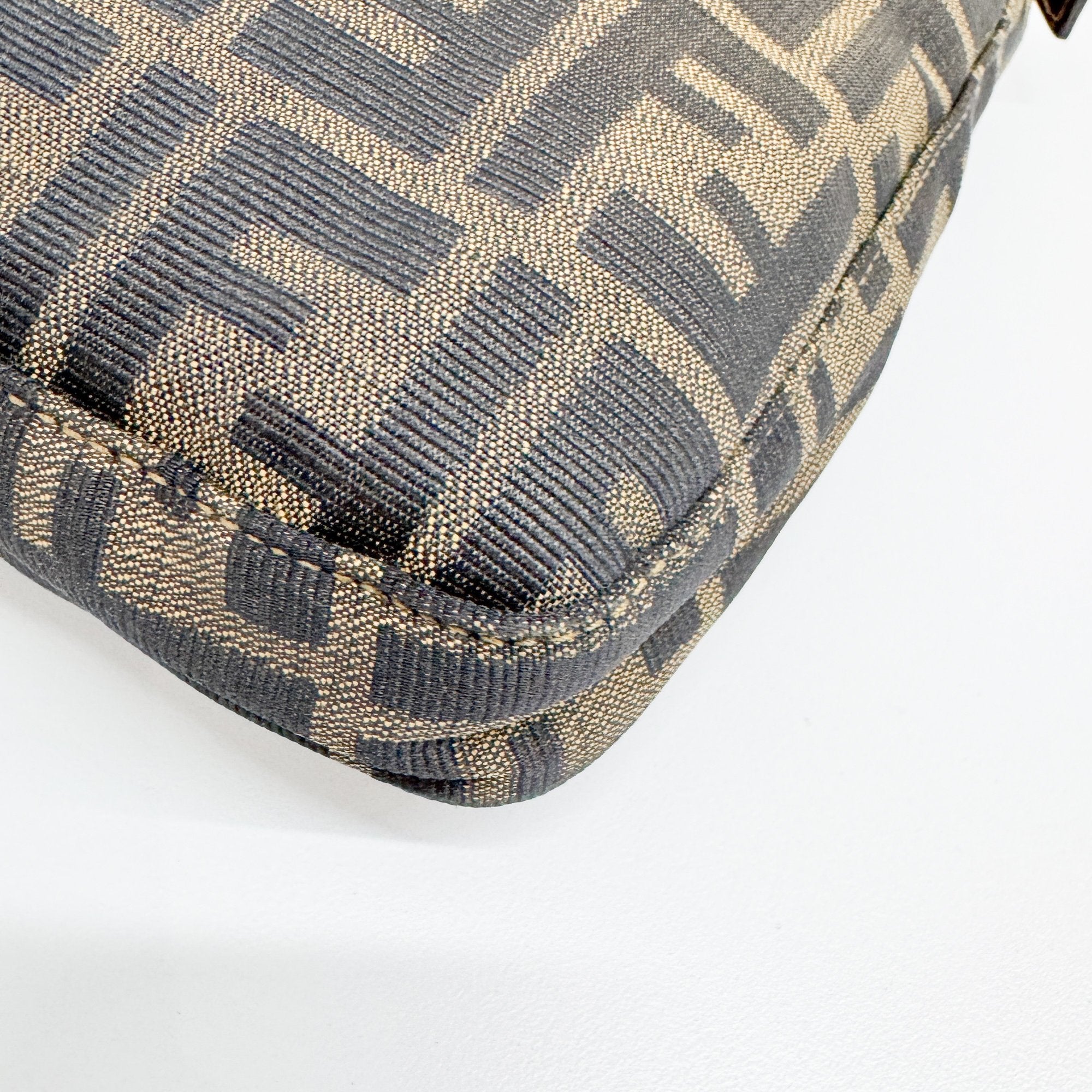 Mamma Baguette Brown Zucca Canvas Shoulder Bag