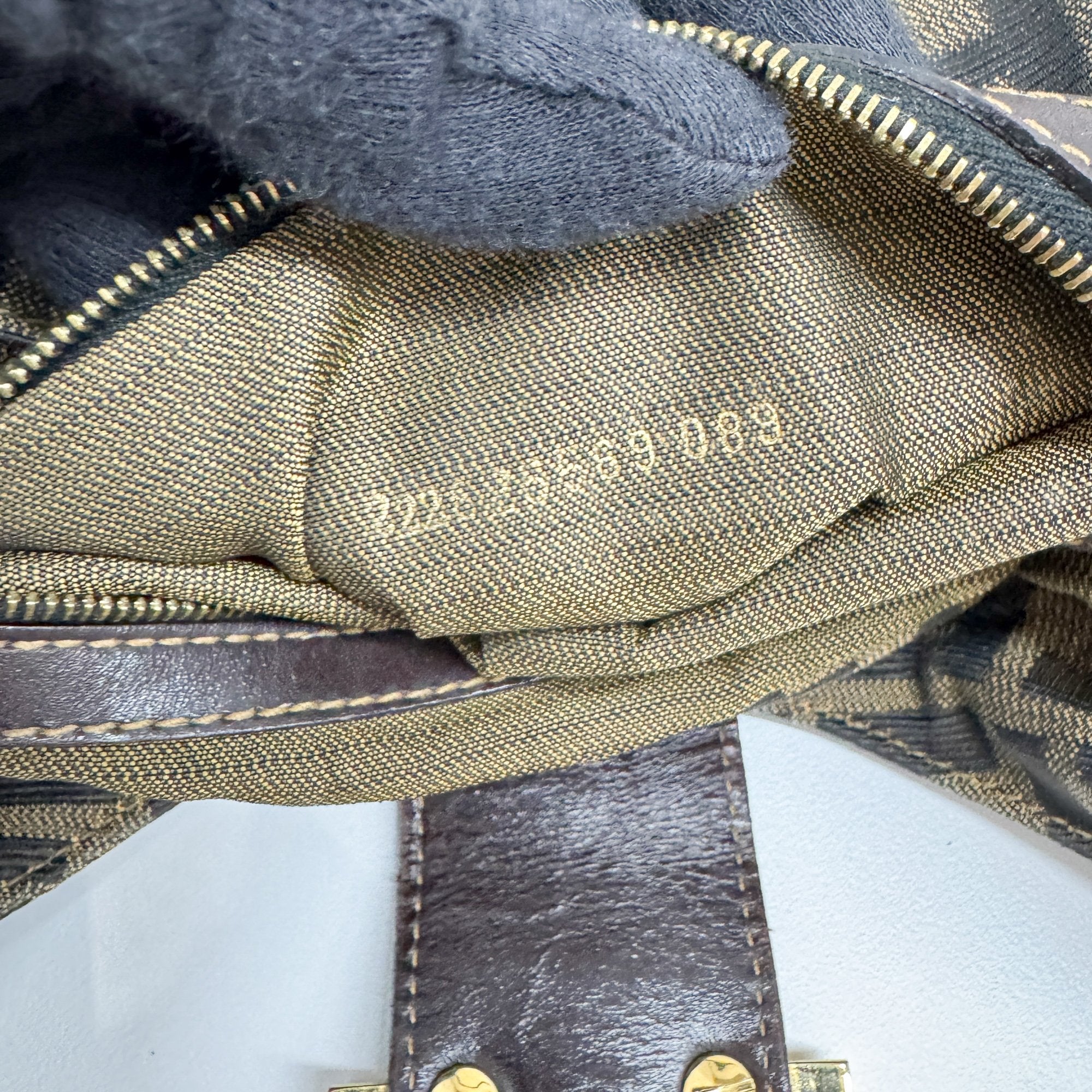 Mamma Baguette Brown Zucca Canvas Shoulder Bag