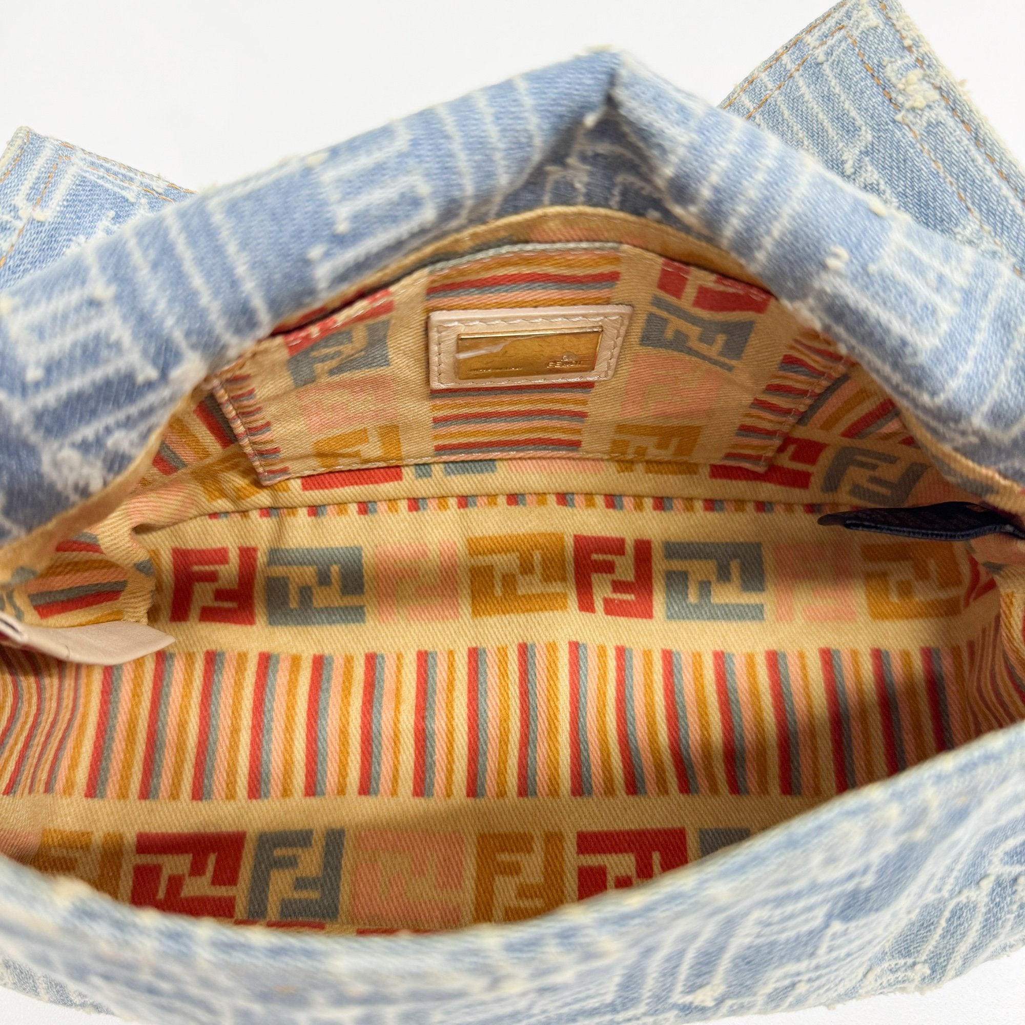 Mini Mamma Baguette Blue Denim Shoulder Bag